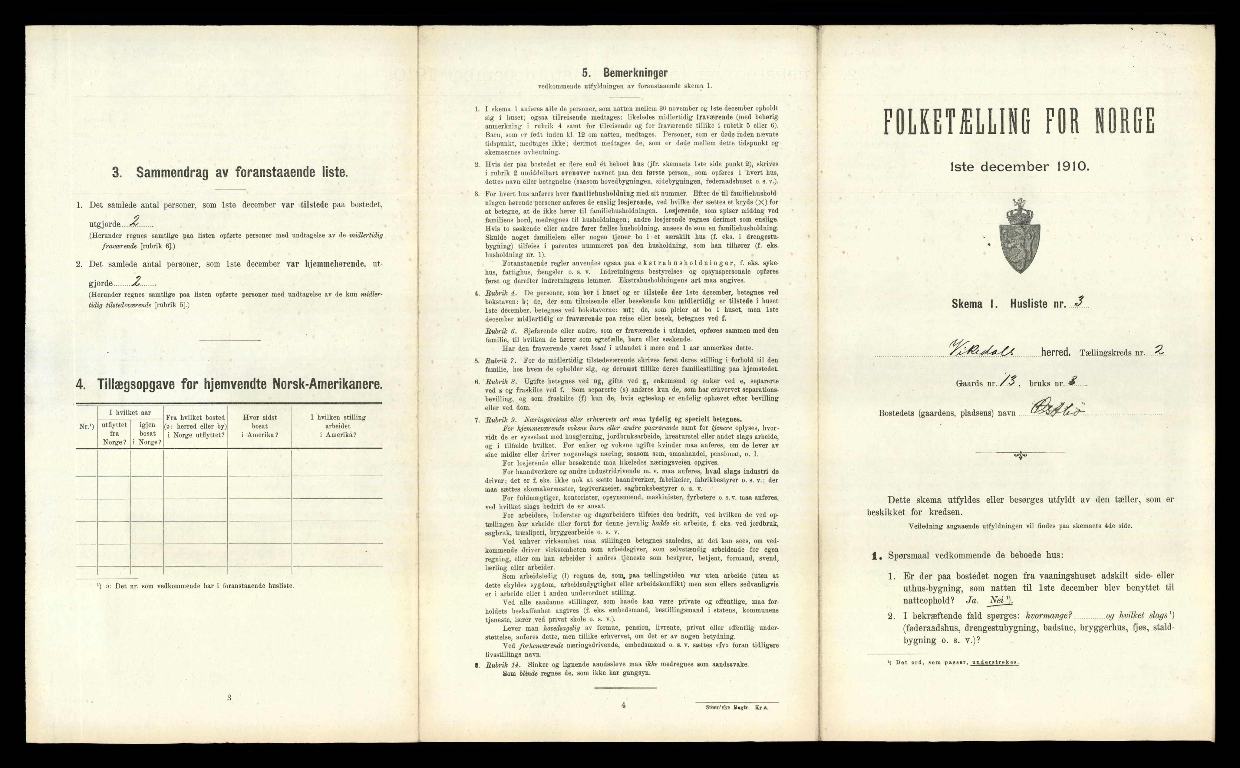RA, 1910 census for Vikedal, 1910, p. 115