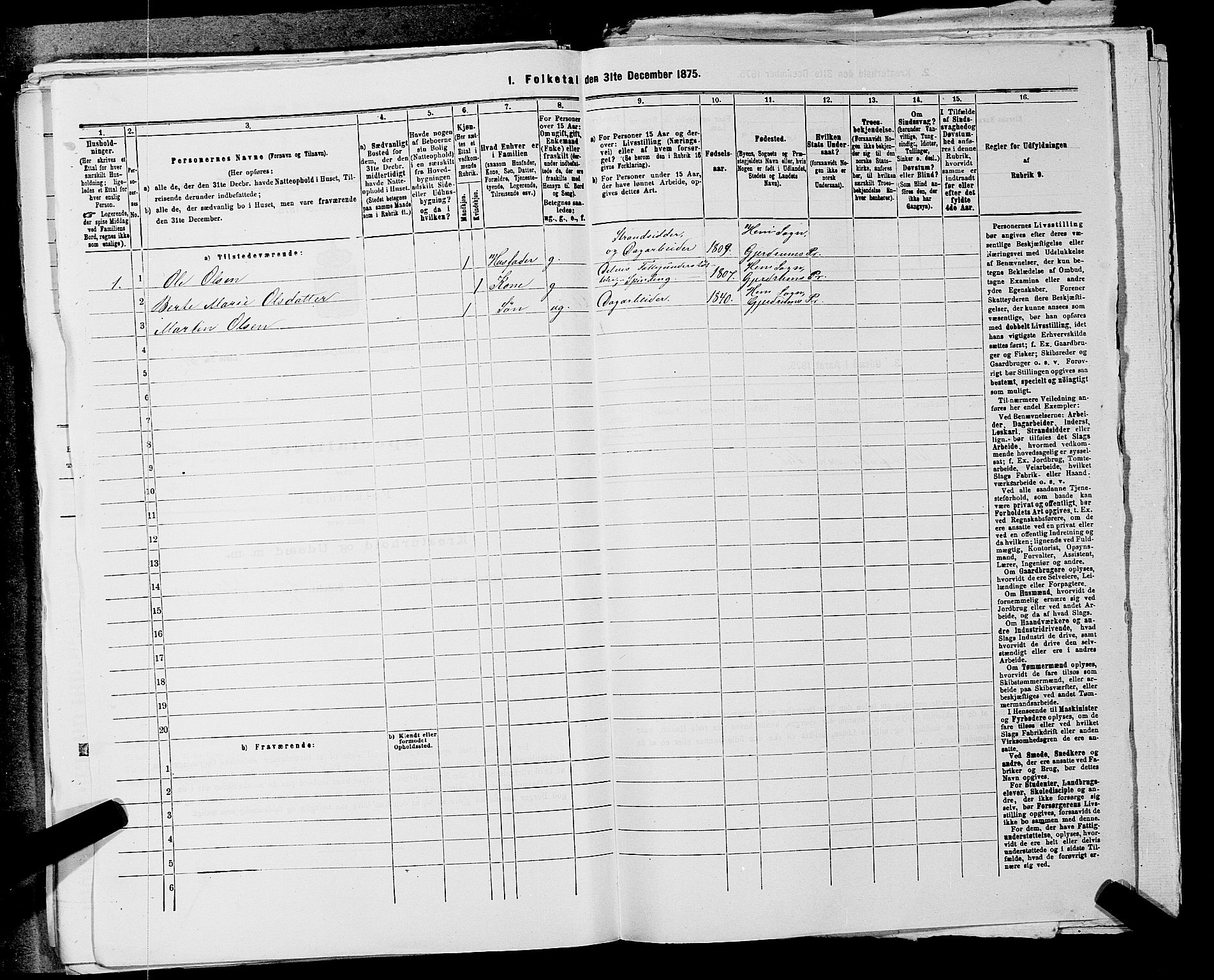 RA, 1875 census for 0234P Gjerdrum, 1875, p. 558