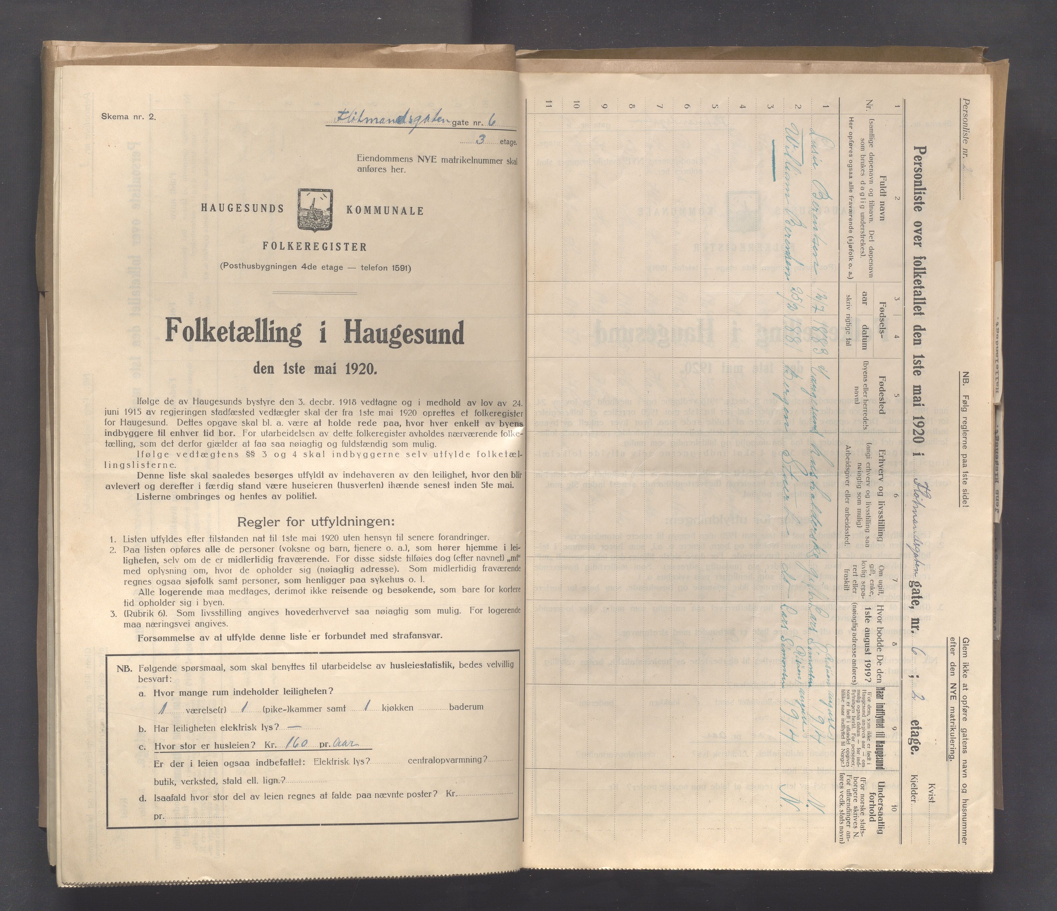 IKAR, Local census 1.5.1920 for Haugesund, 1920, p. 6379