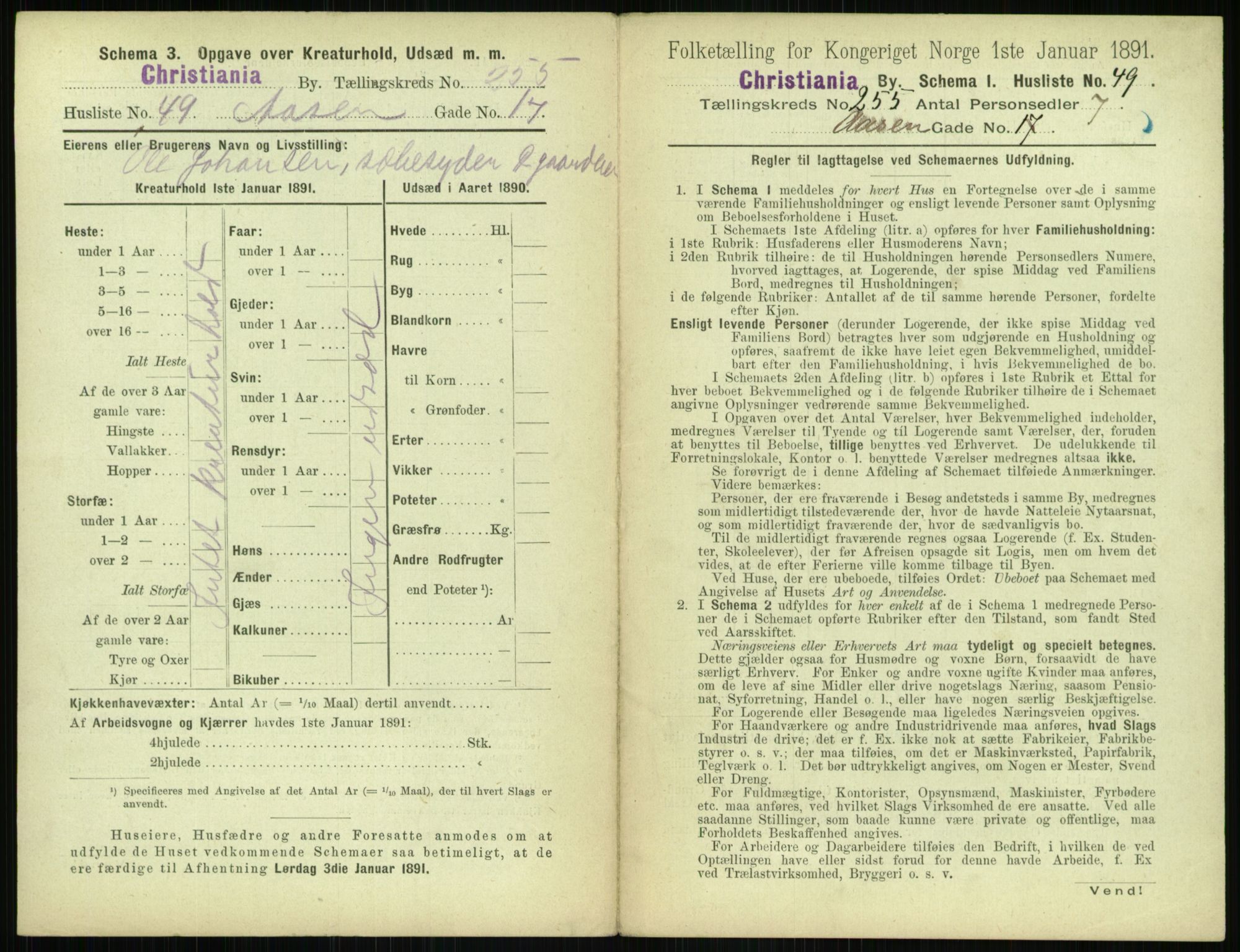 RA, 1891 census for 0301 Kristiania, 1891, p. 155079