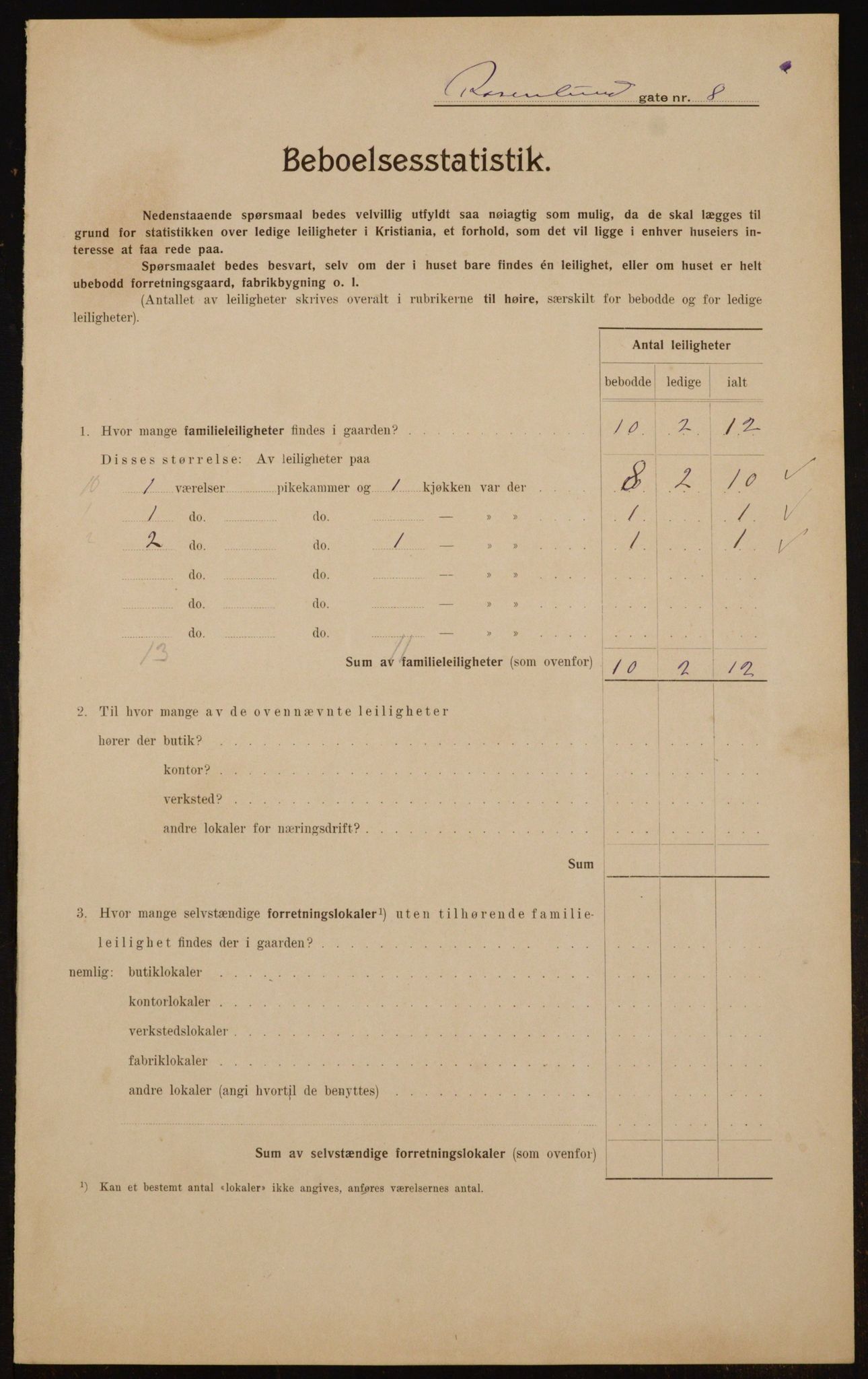 OBA, Municipal Census 1910 for Kristiania, 1910, p. 80424