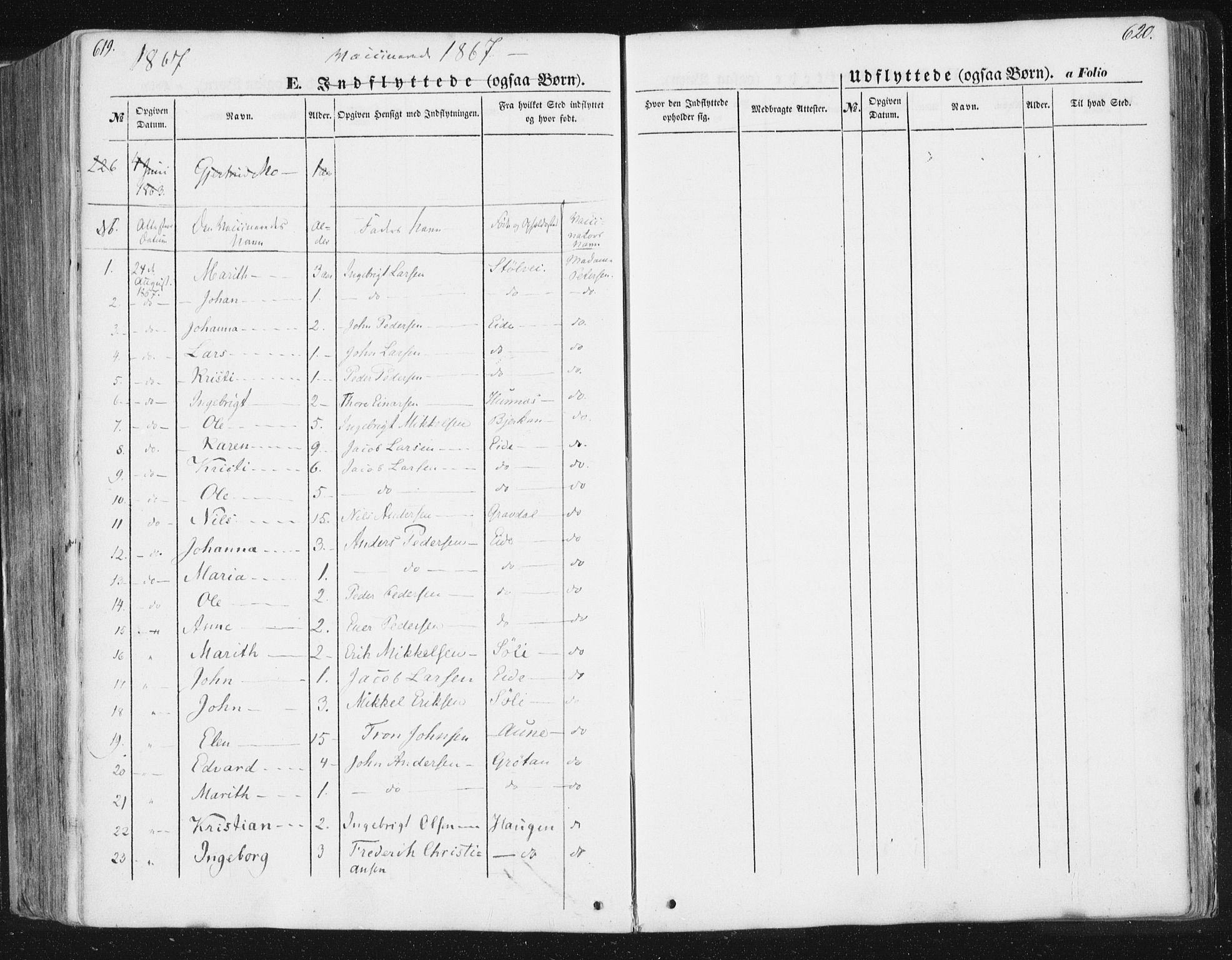 Ministerialprotokoller, klokkerbøker og fødselsregistre - Sør-Trøndelag, SAT/A-1456/630/L0494: Parish register (official) no. 630A07, 1852-1868, p. 619-620