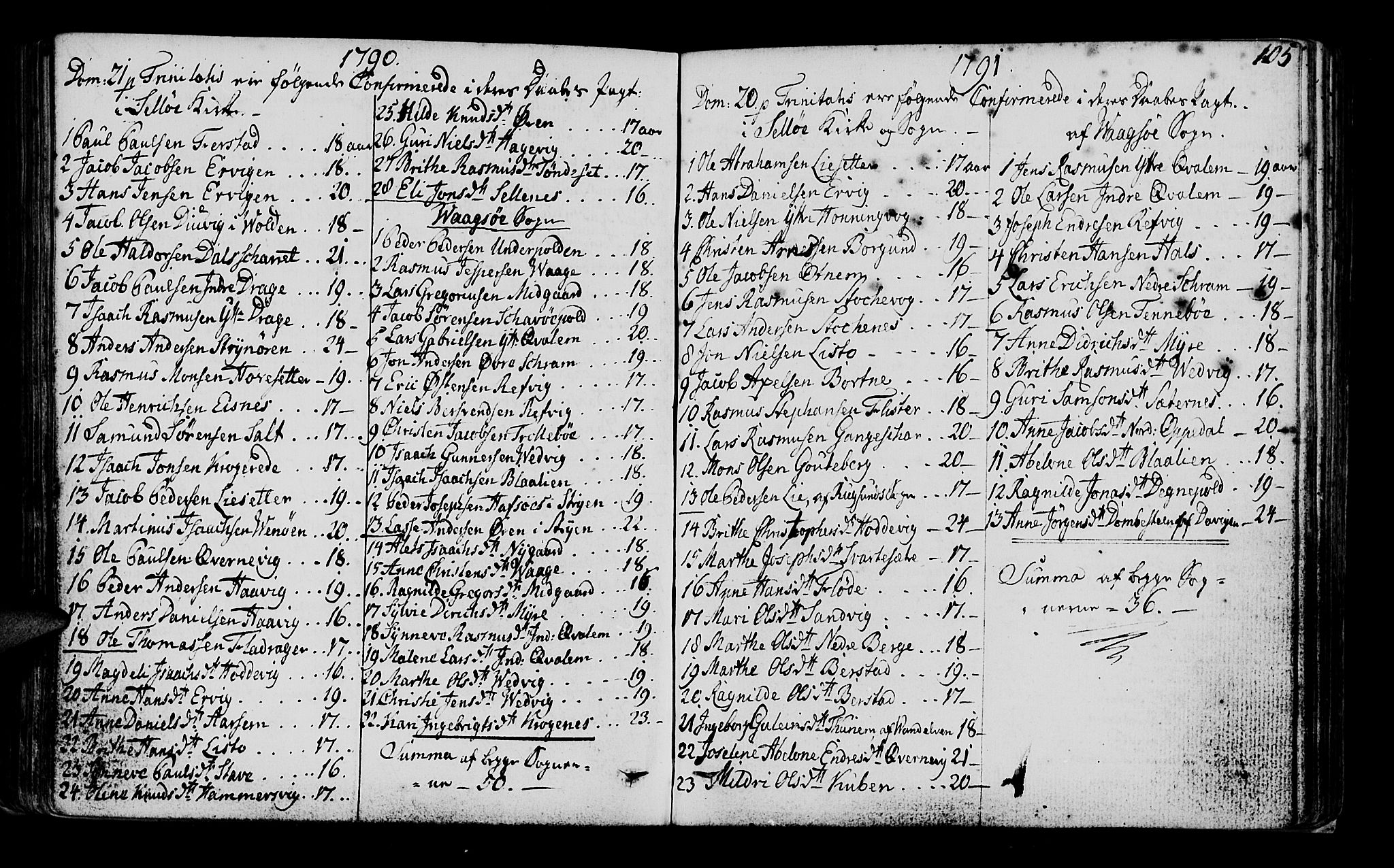 Selje sokneprestembete, SAB/A-99938/H/Ha/Haa/Haaa: Parish register (official) no. A 6, 1782-1806, p. 105