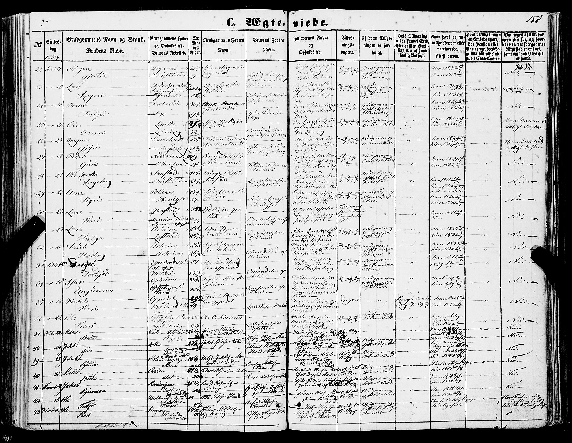 Ullensvang sokneprestembete, SAB/A-78701/H/Haa: Parish register (official) no. A 11, 1854-1866, p. 158