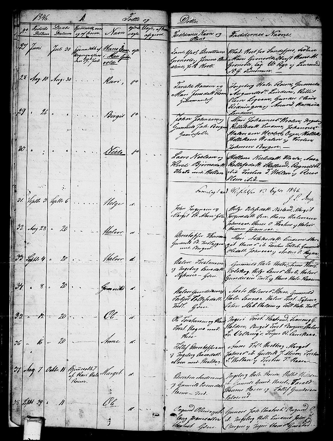 Sauherad kirkebøker, SAKO/A-298/G/Gb/L0001: Parish register (copy) no. II 1, 1845-1865, p. 4