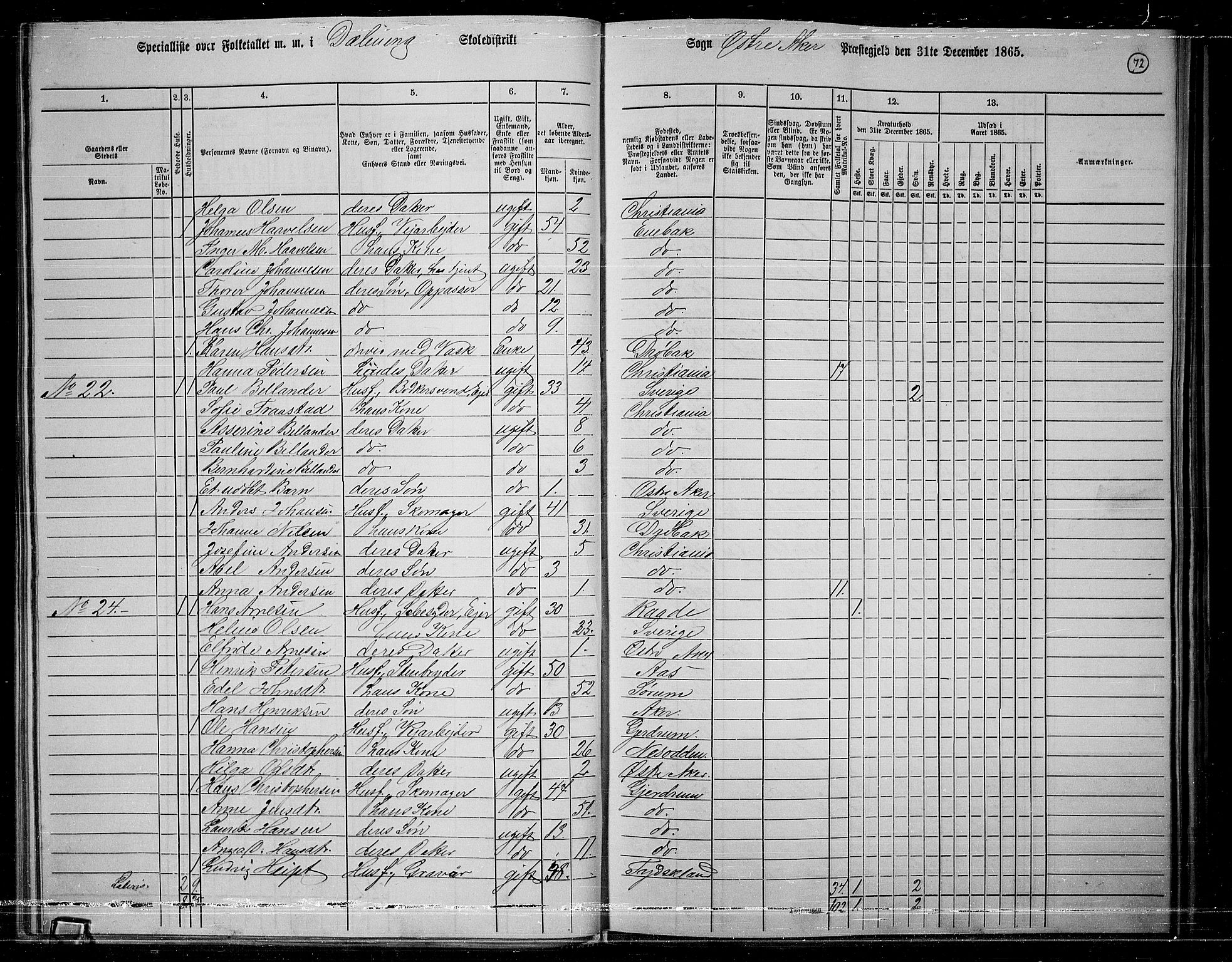 RA, 1865 census for Østre Aker, 1865, p. 69