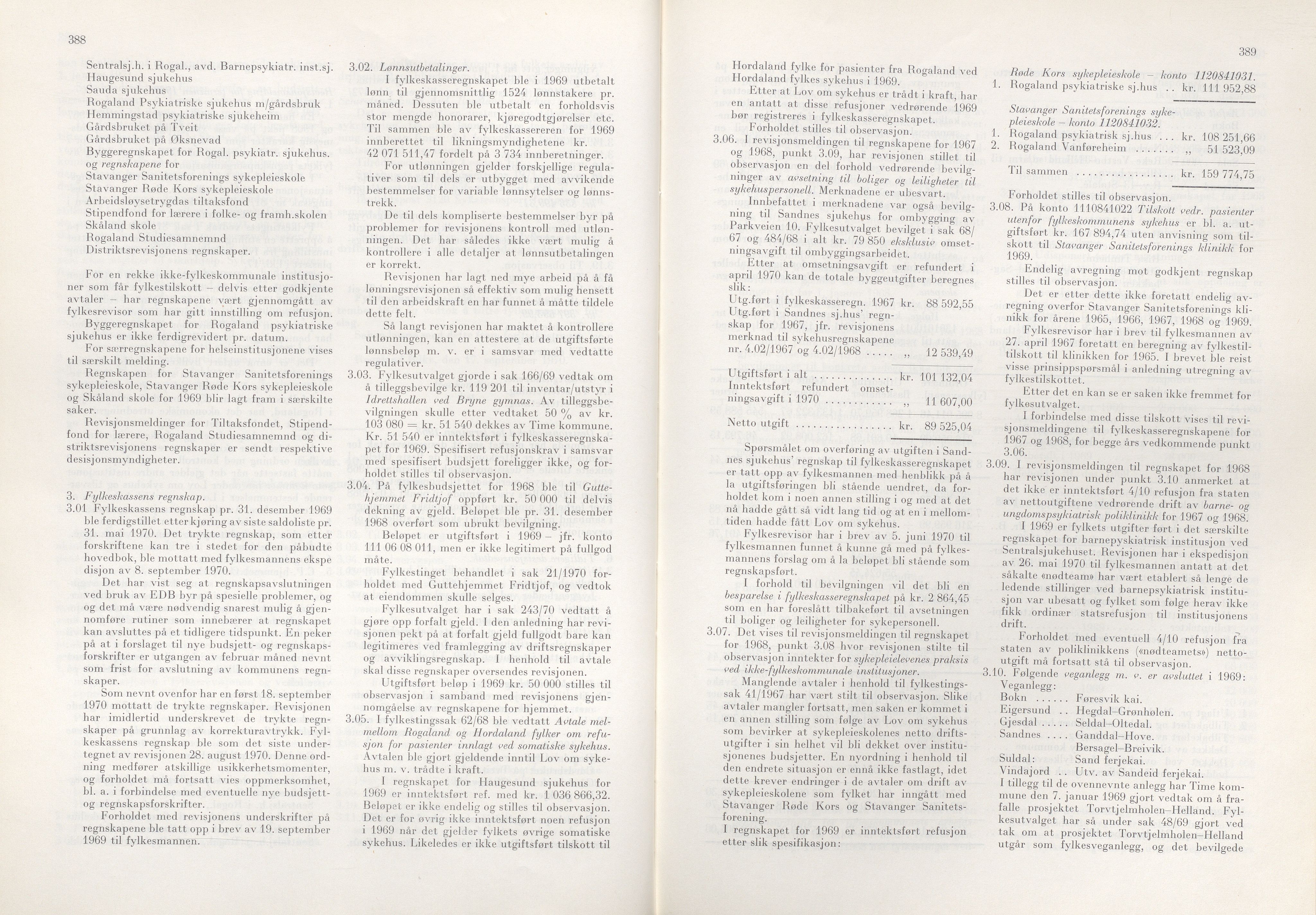 Rogaland fylkeskommune - Fylkesrådmannen , IKAR/A-900/A/Aa/Aaa/L0090: Møtebok , 1970, p. 388-389