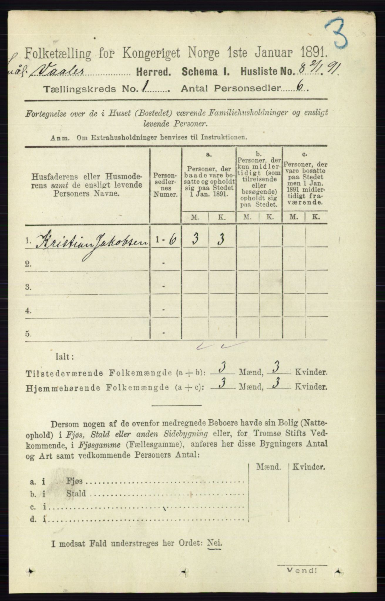RA, 1891 census for 0137 Våler, 1891, p. 28