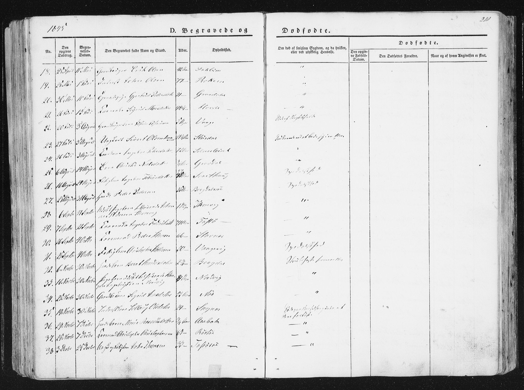 Ministerialprotokoller, klokkerbøker og fødselsregistre - Sør-Trøndelag, AV/SAT-A-1456/630/L0493: Parish register (official) no. 630A06, 1841-1851, p. 210