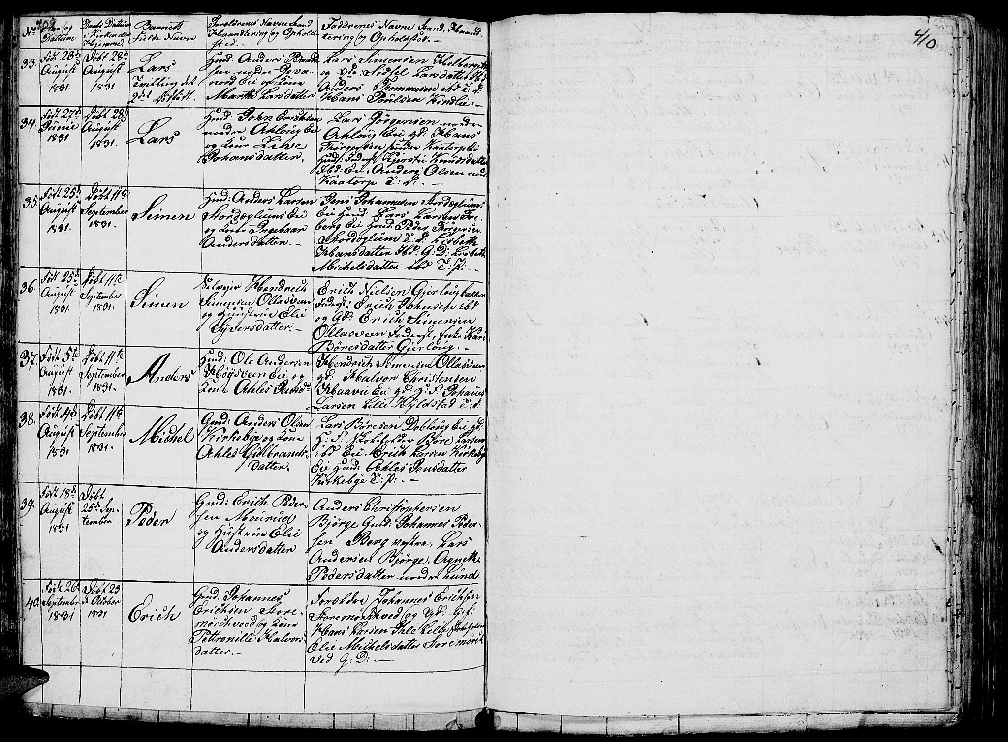 Vang prestekontor, Hedmark, SAH/PREST-008/H/Ha/Hab/L0005: Parish register (copy) no. 5, 1815-1836, p. 409-410