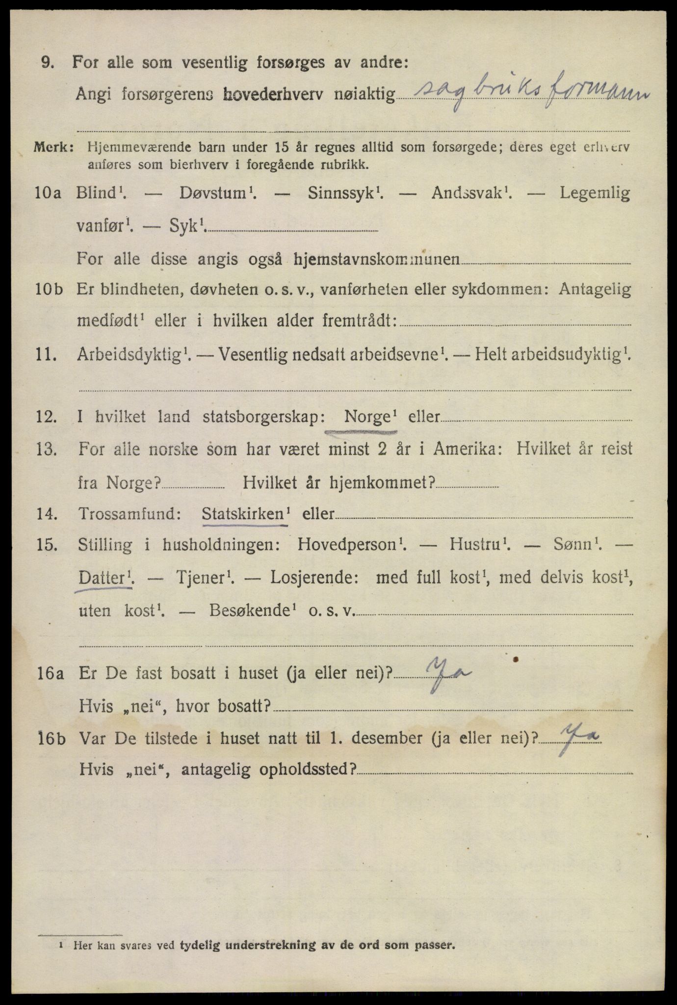 SAKO, 1920 census for Sandeherred, 1920, p. 5619