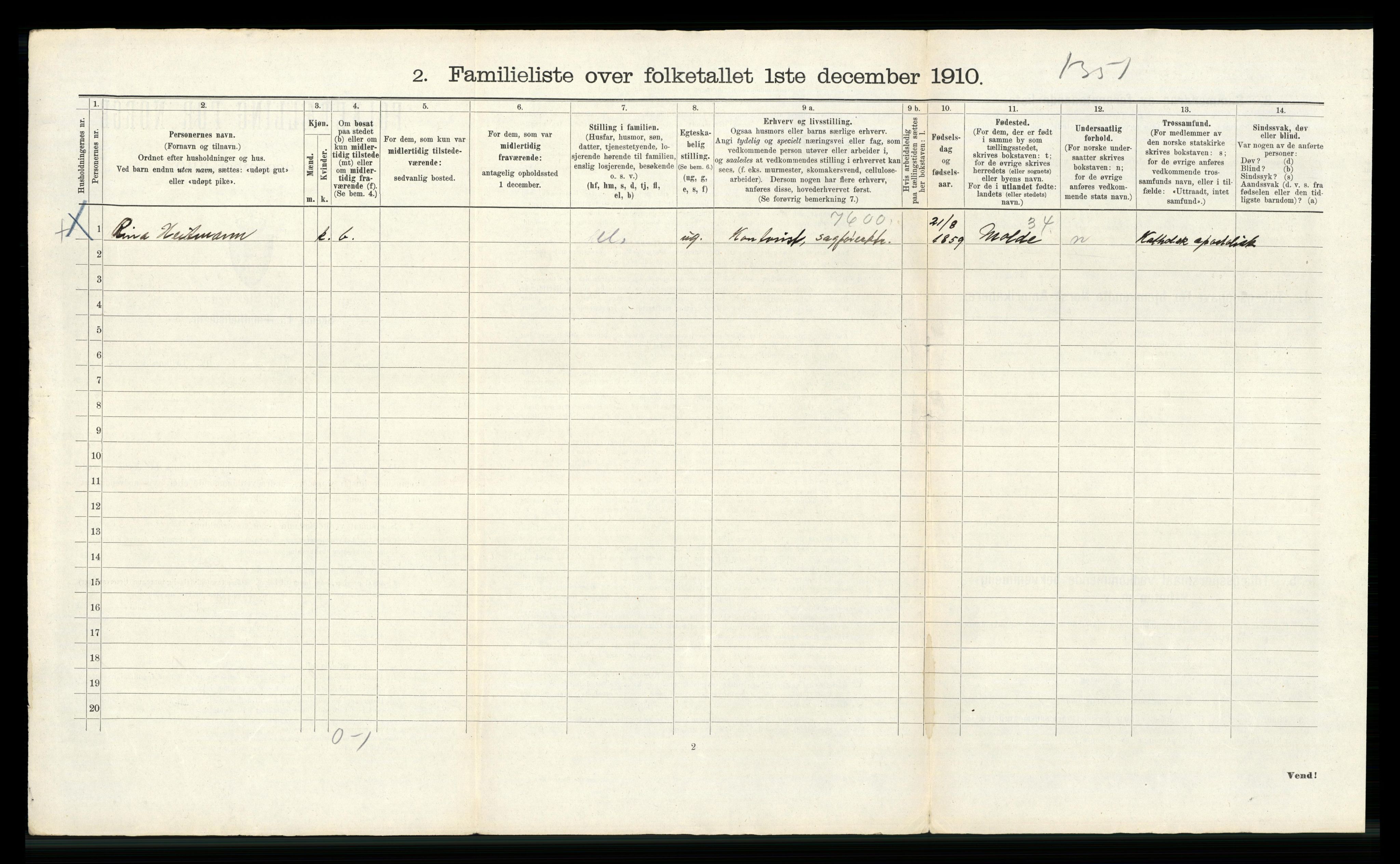 RA, 1910 census for Bergen, 1910, p. 27354