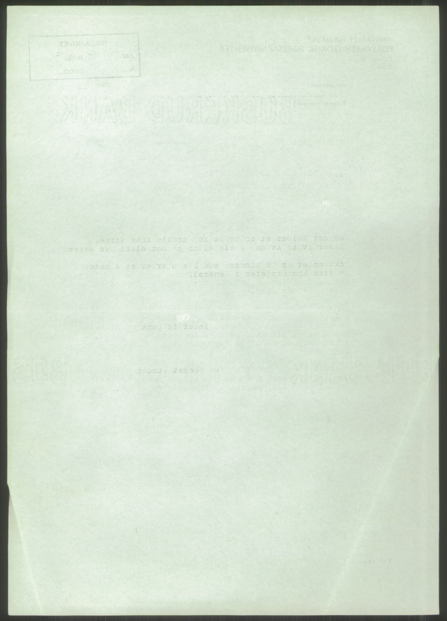 Forsvaret, Forsvarets krigshistoriske avdeling, AV/RA-RAFA-2017/Y/Yc/L0170: II-C-11-920  -  Forsvarsberedskapen., 1940