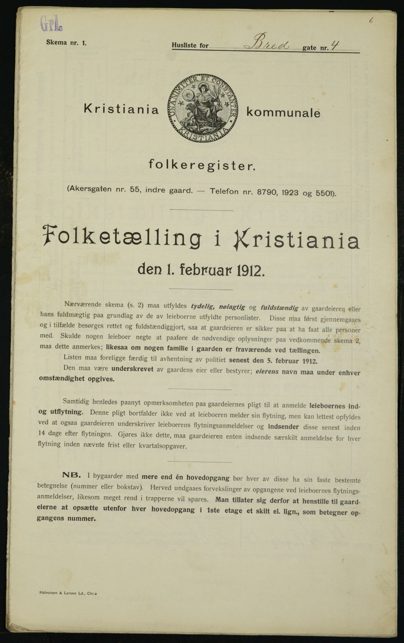 OBA, Municipal Census 1912 for Kristiania, 1912, p. 8014