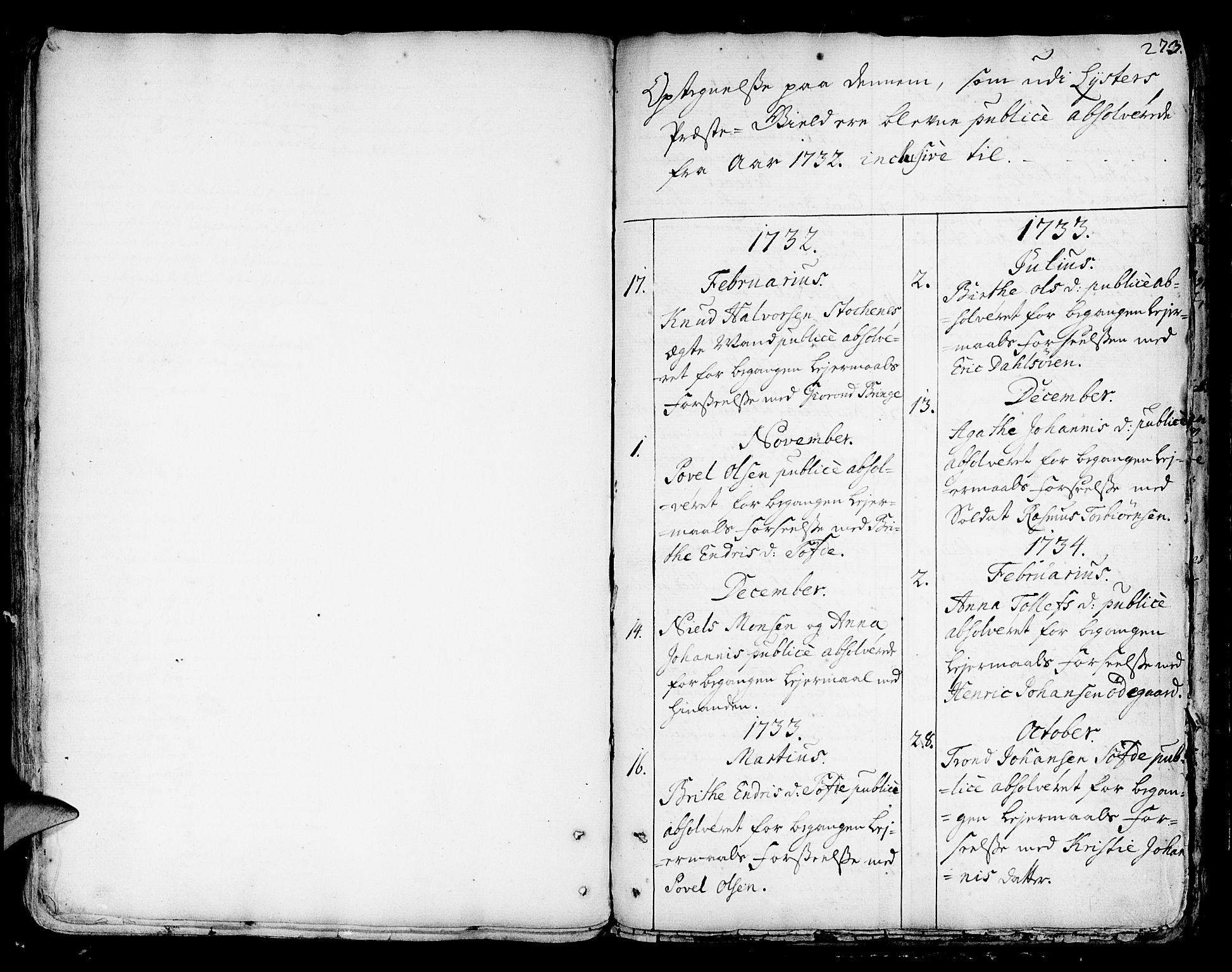 Luster sokneprestembete, SAB/A-81101/H/Haa/Haaa/L0001: Parish register (official) no. A 1, 1731-1803, p. 273