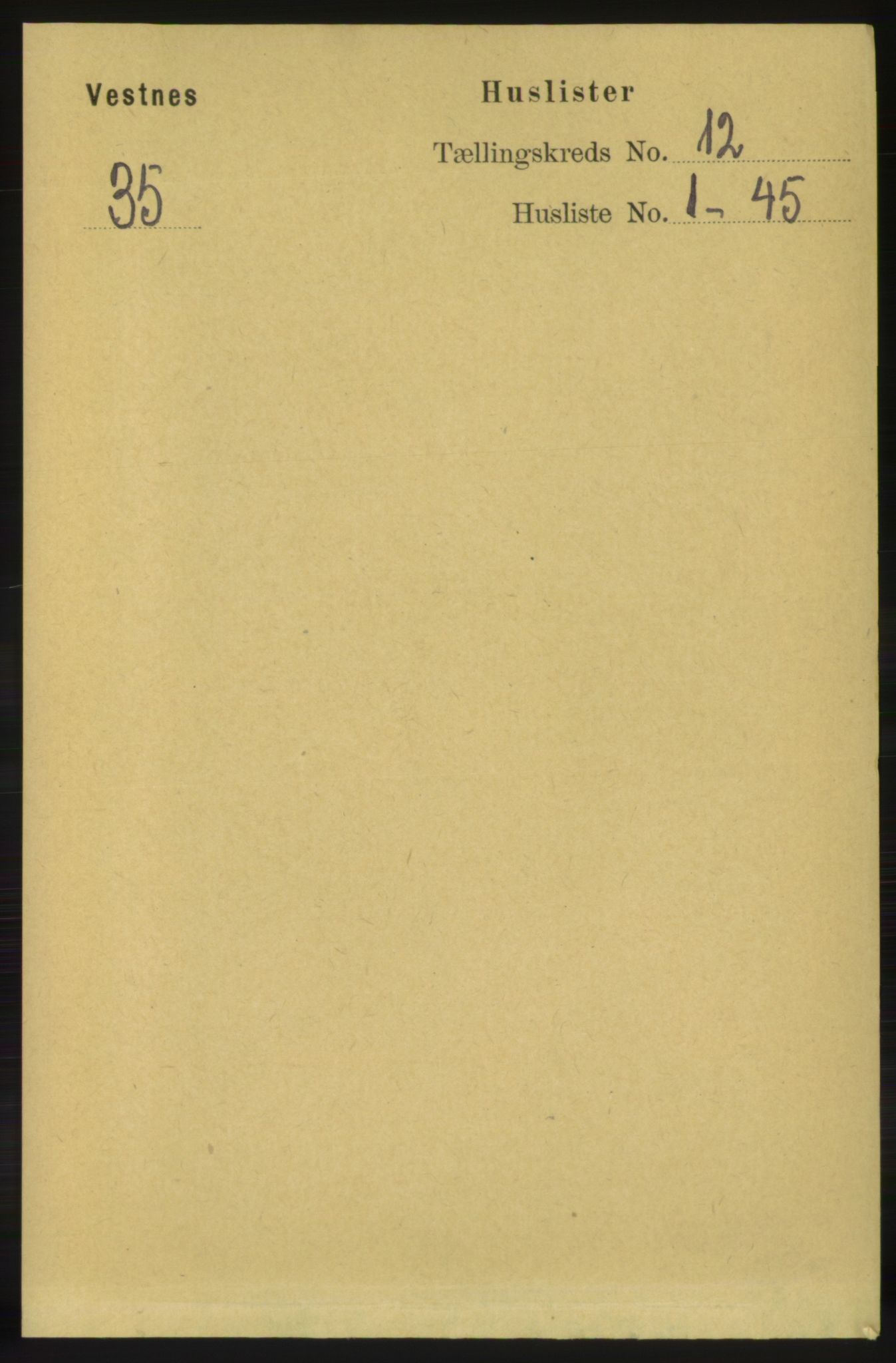 RA, 1891 census for 1535 Vestnes, 1891, p. 4368