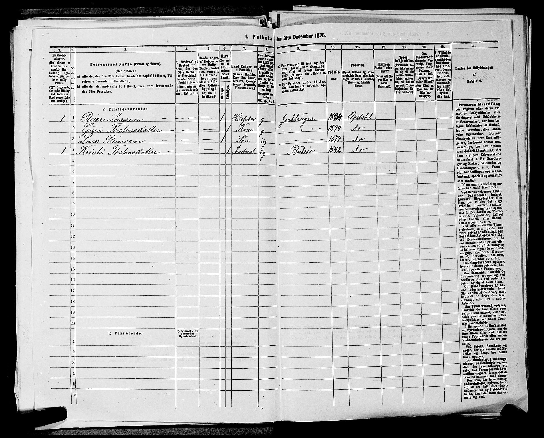 SAKO, 1875 census for 0633P Nore, 1875, p. 379