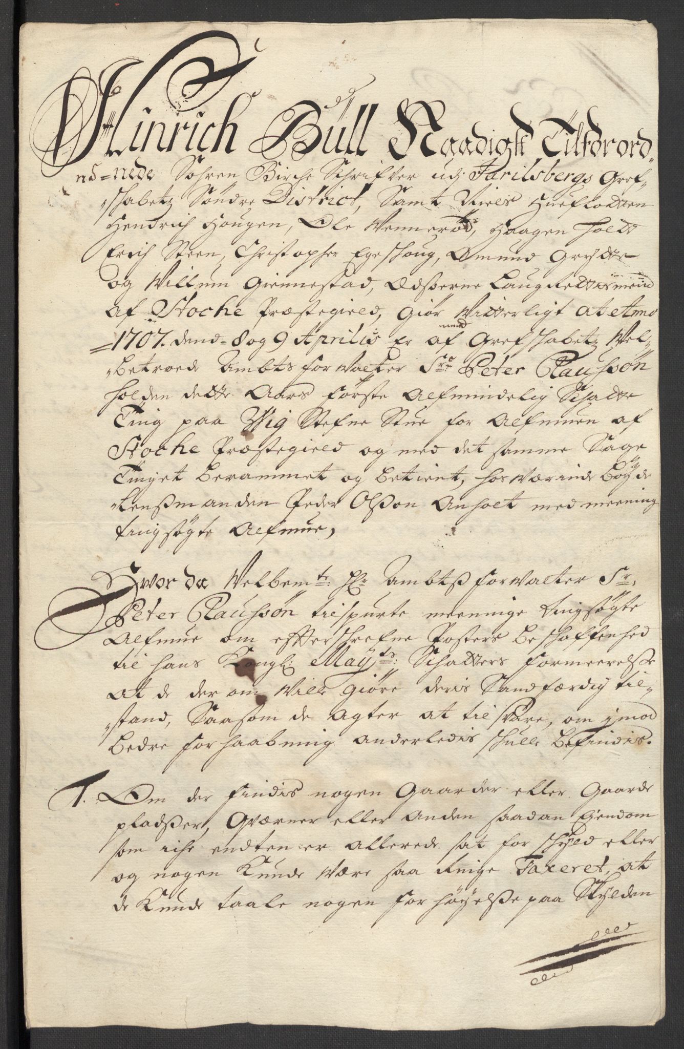 Rentekammeret inntil 1814, Reviderte regnskaper, Fogderegnskap, RA/EA-4092/R32/L1872: Fogderegnskap Jarlsberg grevskap, 1706-1707, p. 414