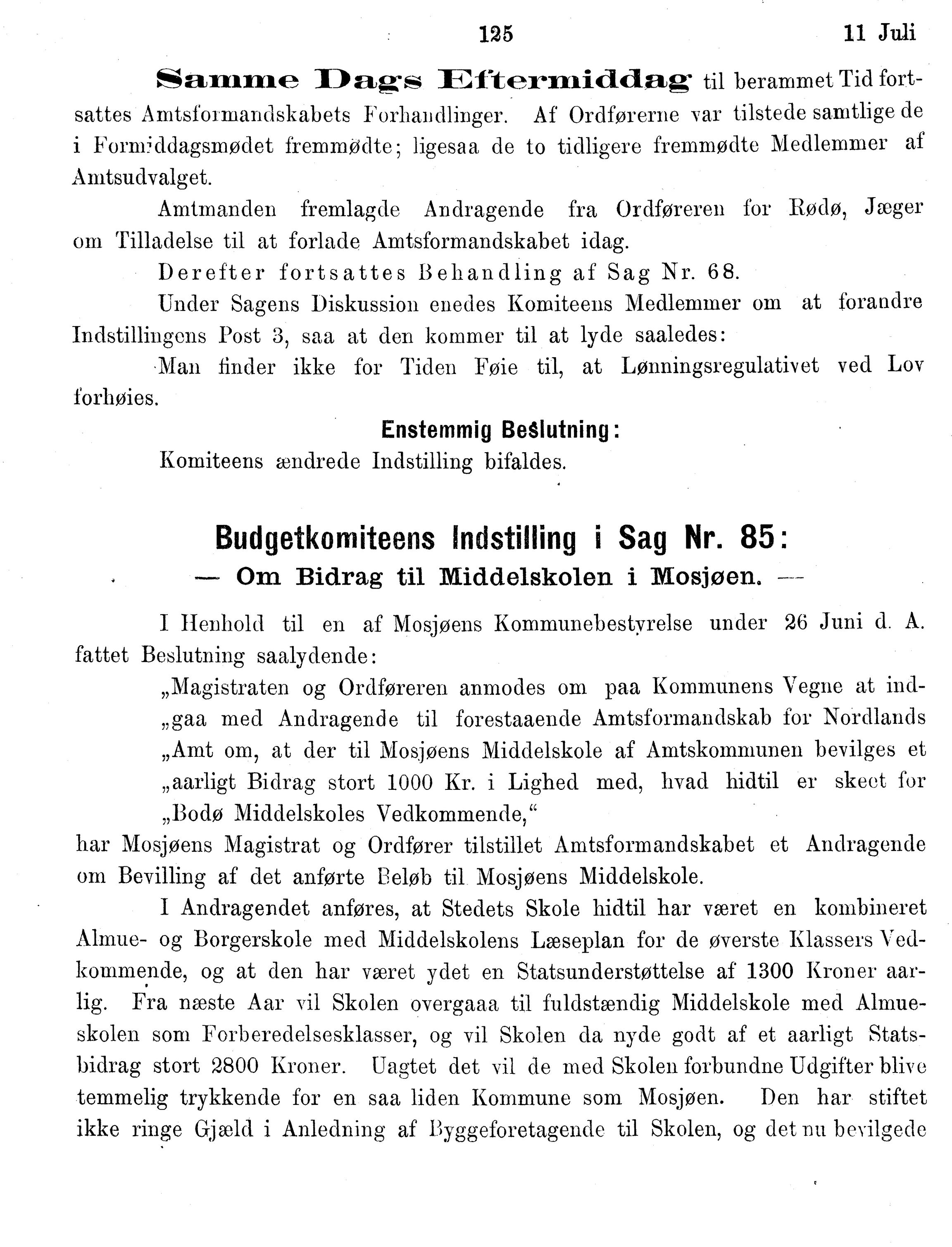 Nordland Fylkeskommune. Fylkestinget, AIN/NFK-17/176/A/Ac/L0014: Fylkestingsforhandlinger 1881-1885, 1881-1885