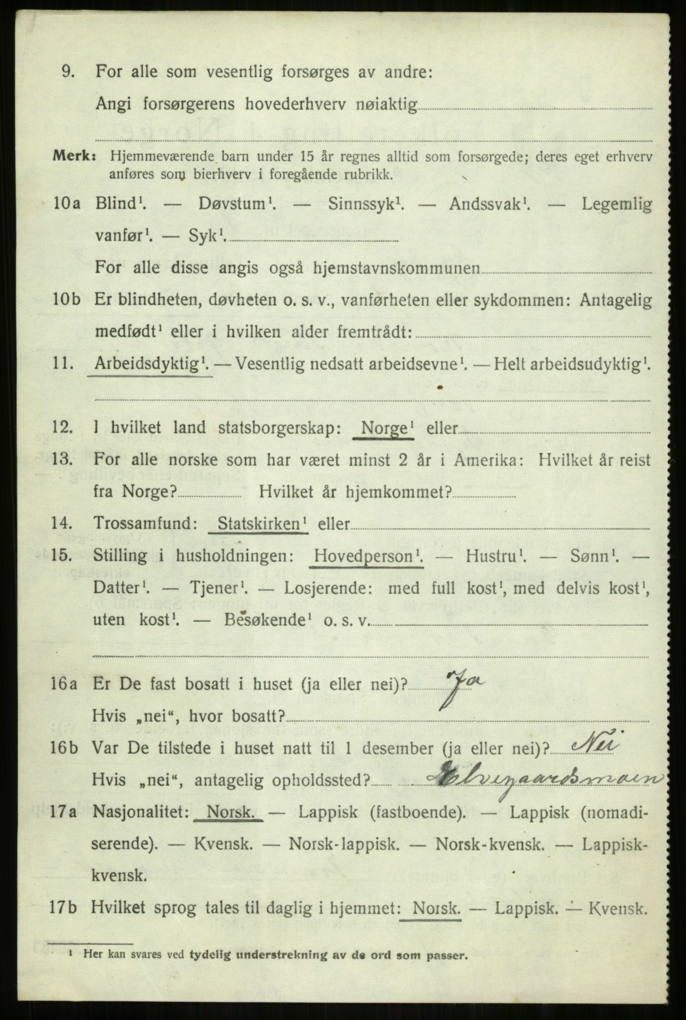 SATØ, 1920 census for Dyrøy, 1920, p. 1274