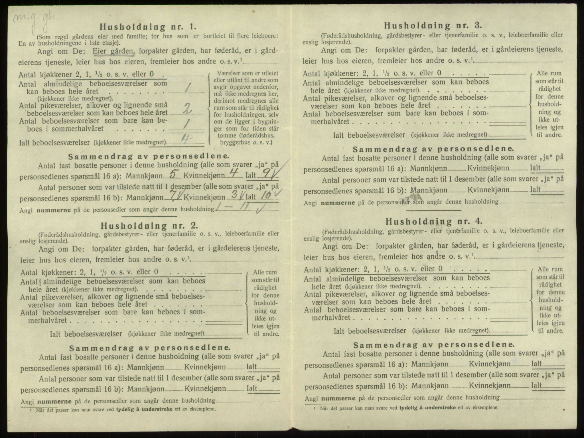 SAB, 1920 census for Breim, 1920, p. 44