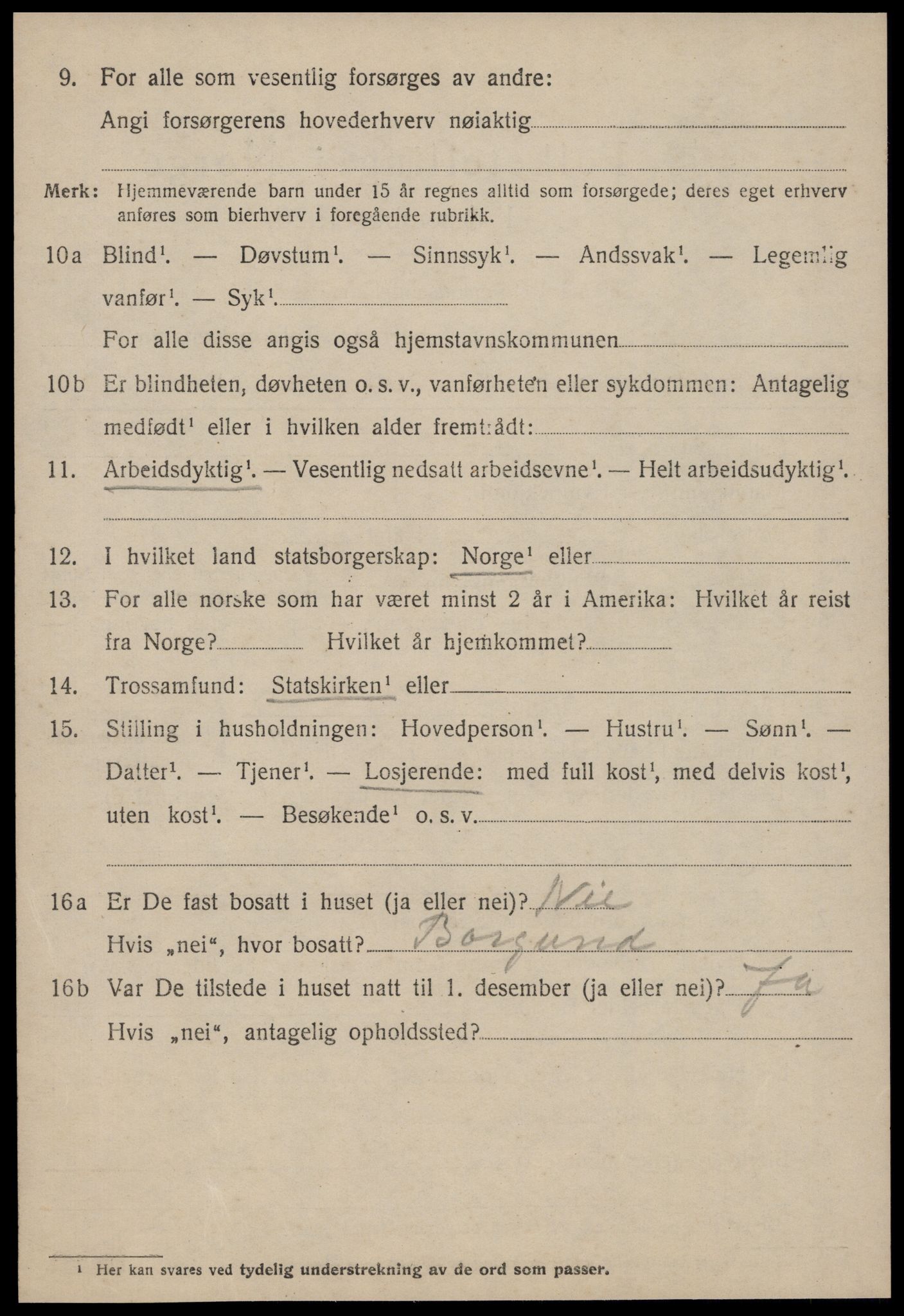 SAT, 1920 census for Vatne, 1920, p. 1075