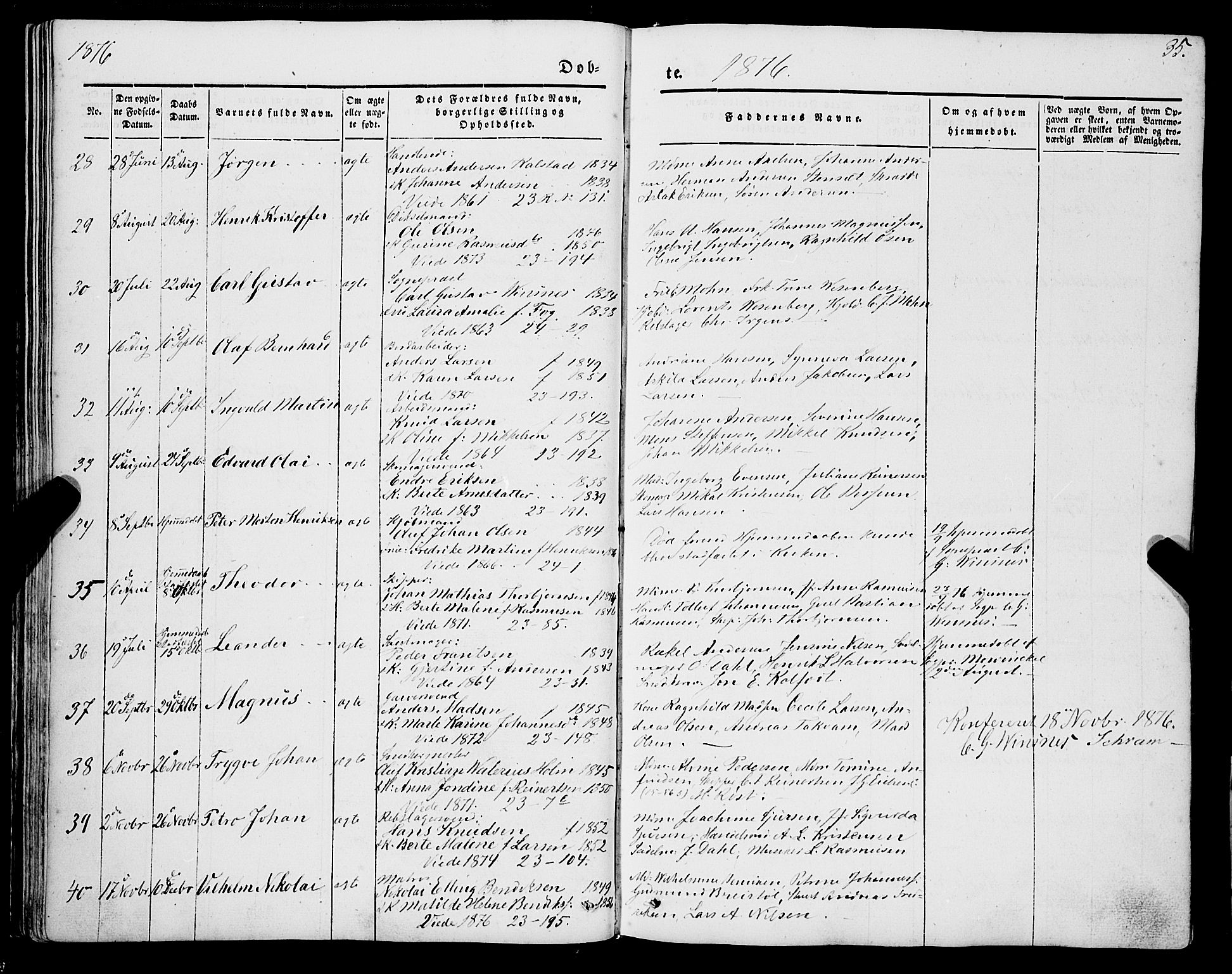 Mariakirken Sokneprestembete, SAB/A-76901/H/Haa/L0006: Parish register (official) no. A 6, 1846-1877, p. 35