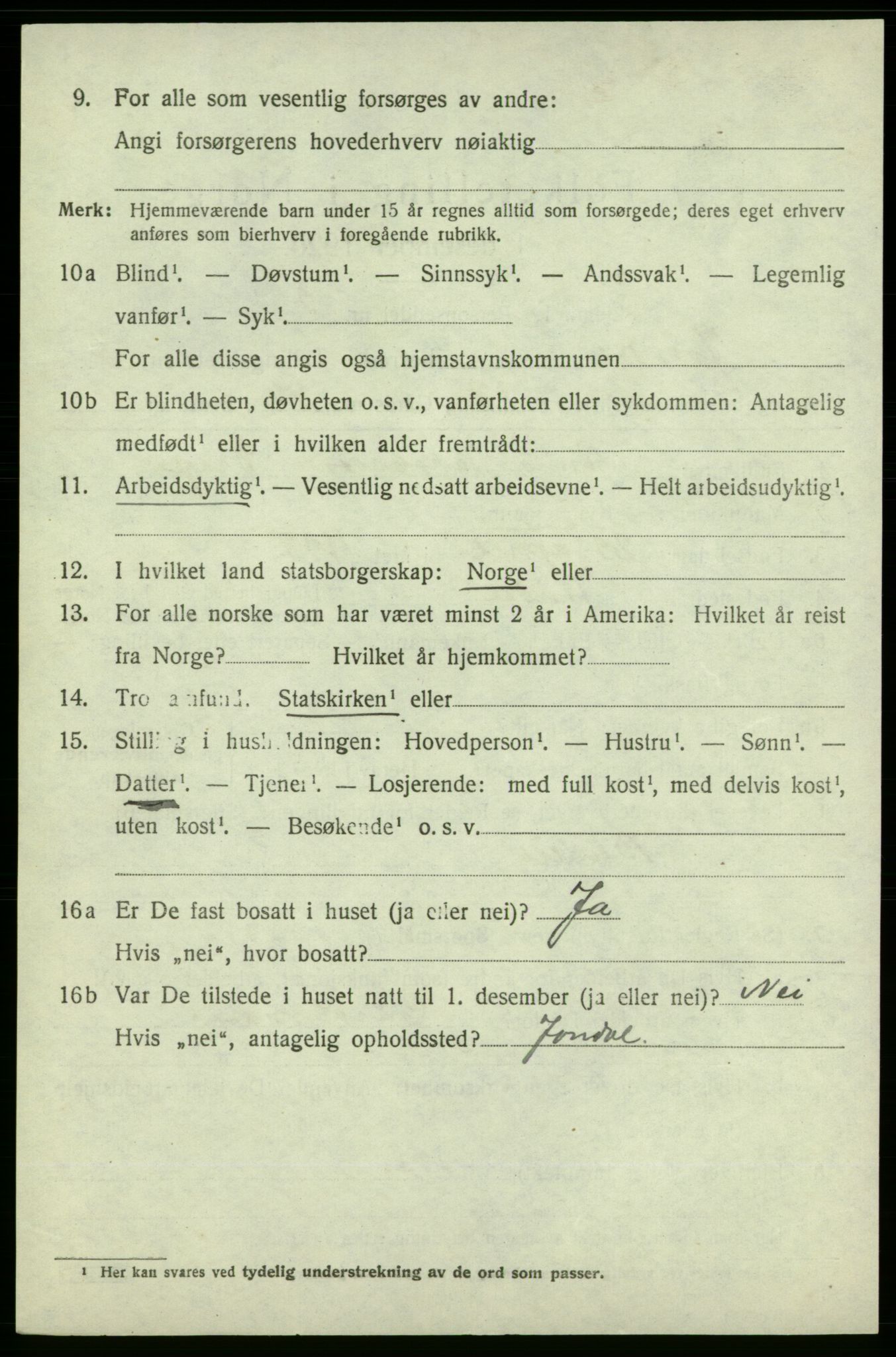 SAB, 1920 census for Jondal, 1920, p. 4621