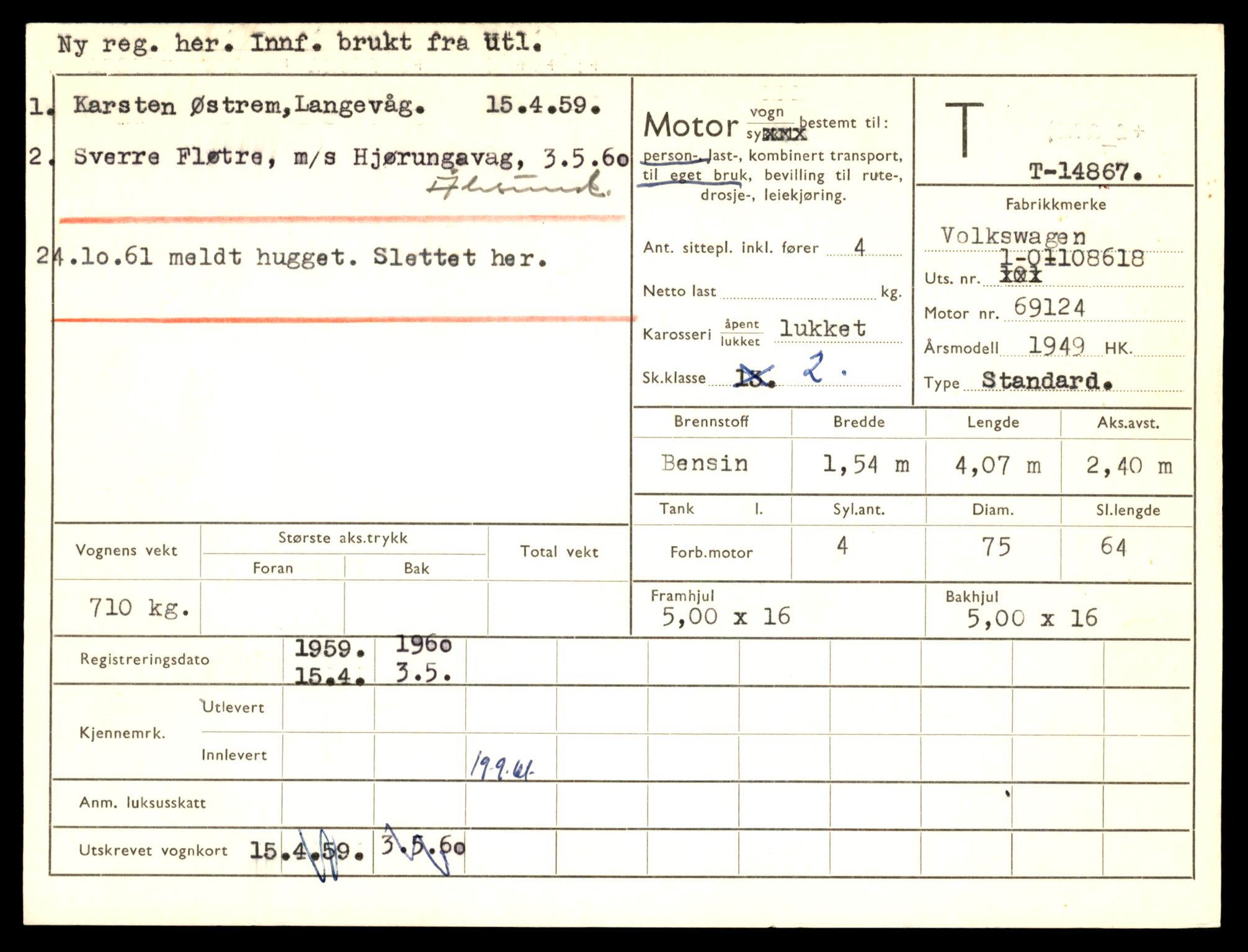 Møre og Romsdal vegkontor - Ålesund trafikkstasjon, AV/SAT-A-4099/F/Fe/L0049: Registreringskort for kjøretøy T 14864 - T 18613, 1927-1998, p. 67