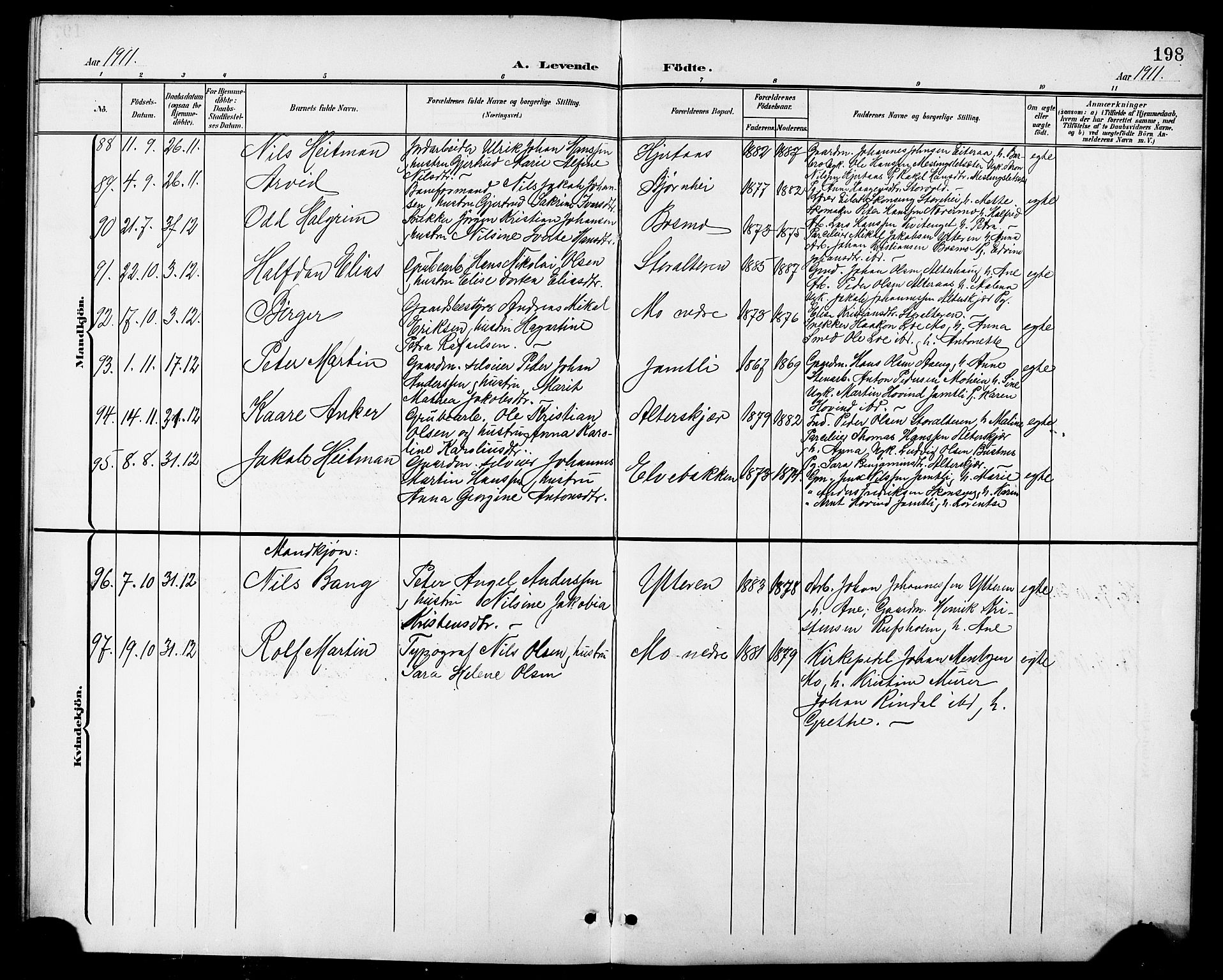 Ministerialprotokoller, klokkerbøker og fødselsregistre - Nordland, AV/SAT-A-1459/827/L0422: Parish register (copy) no. 827C11, 1899-1912, p. 198