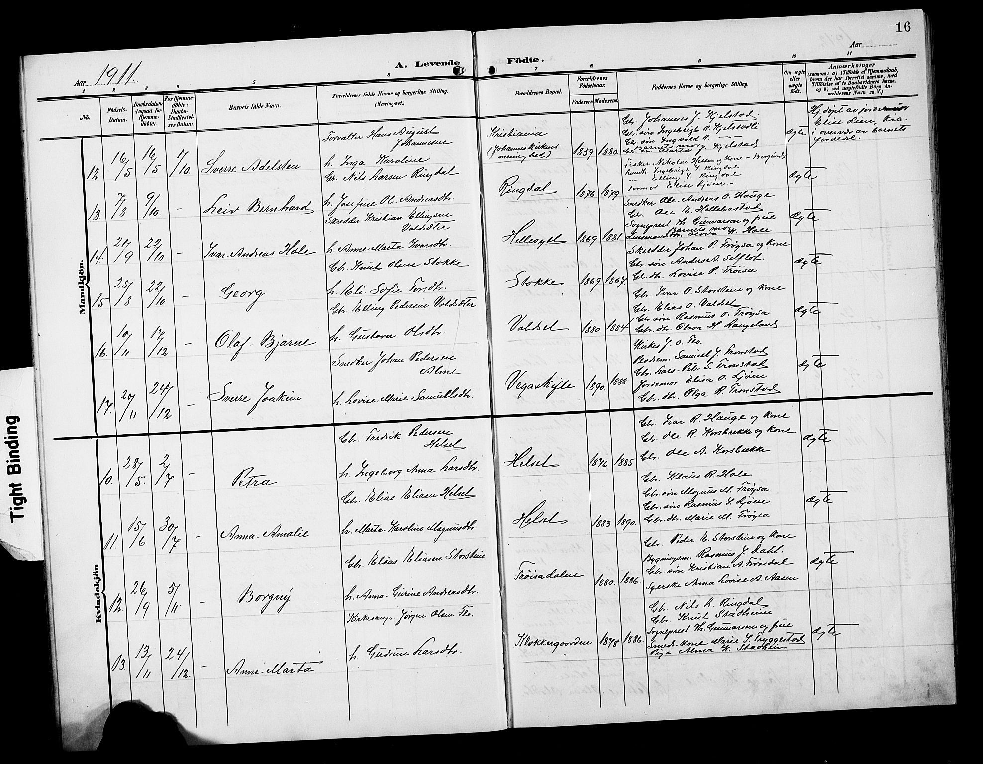 Ministerialprotokoller, klokkerbøker og fødselsregistre - Møre og Romsdal, AV/SAT-A-1454/517/L0231: Parish register (copy) no. 517C04, 1904-1918, p. 16