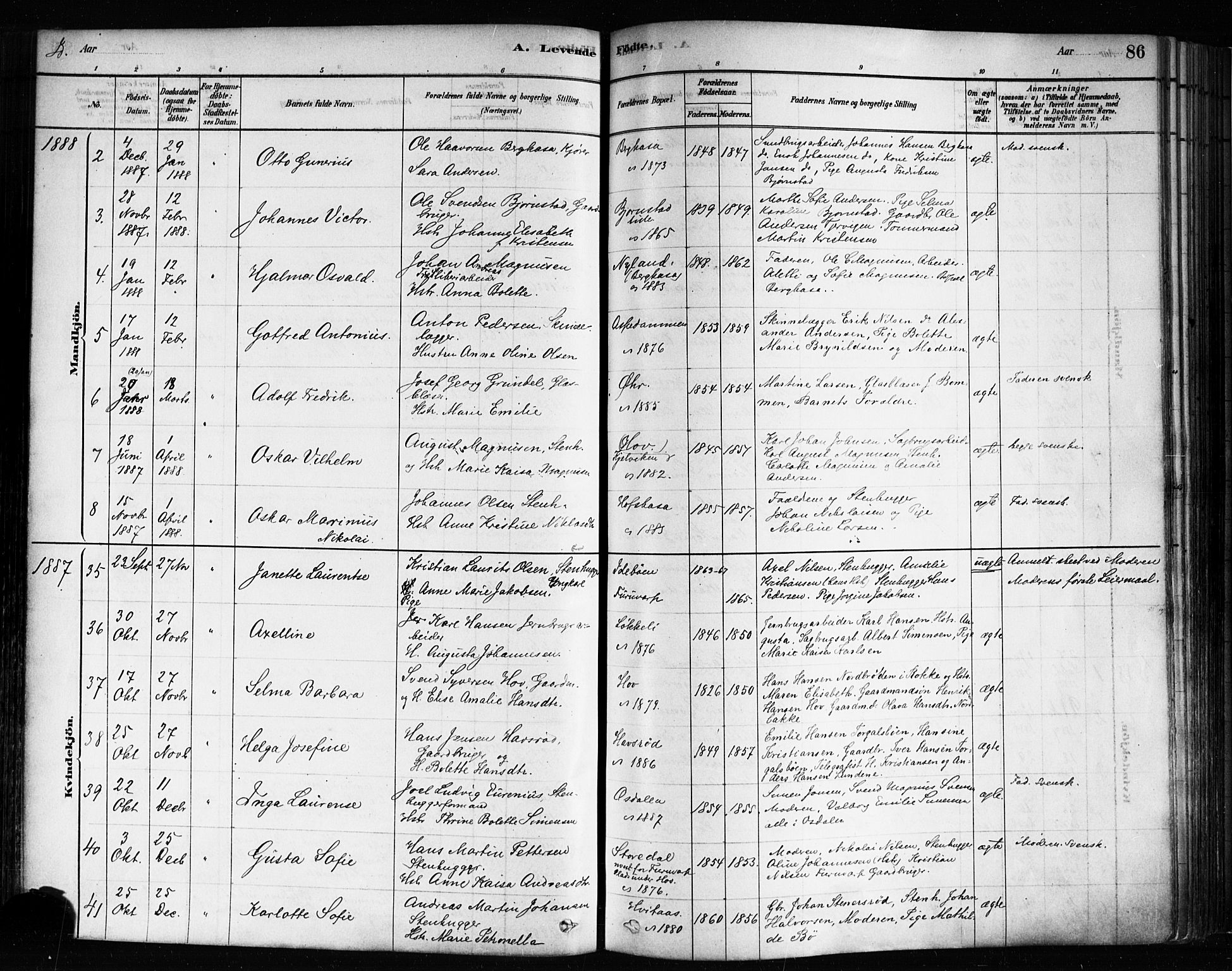 Idd prestekontor Kirkebøker, SAO/A-10911/F/Fc/L0006a: Parish register (official) no. III 6A, 1878-1903, p. 86