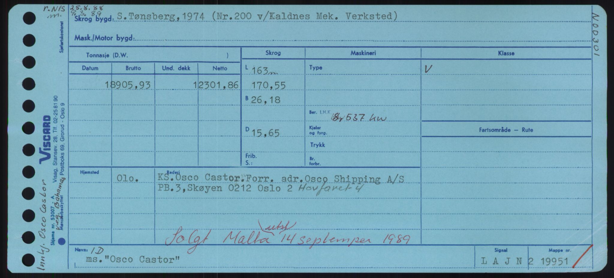 Sjøfartsdirektoratet med forløpere, Skipsmålingen, RA/S-1627/H/Hd/L0028: Fartøy, O, p. 403