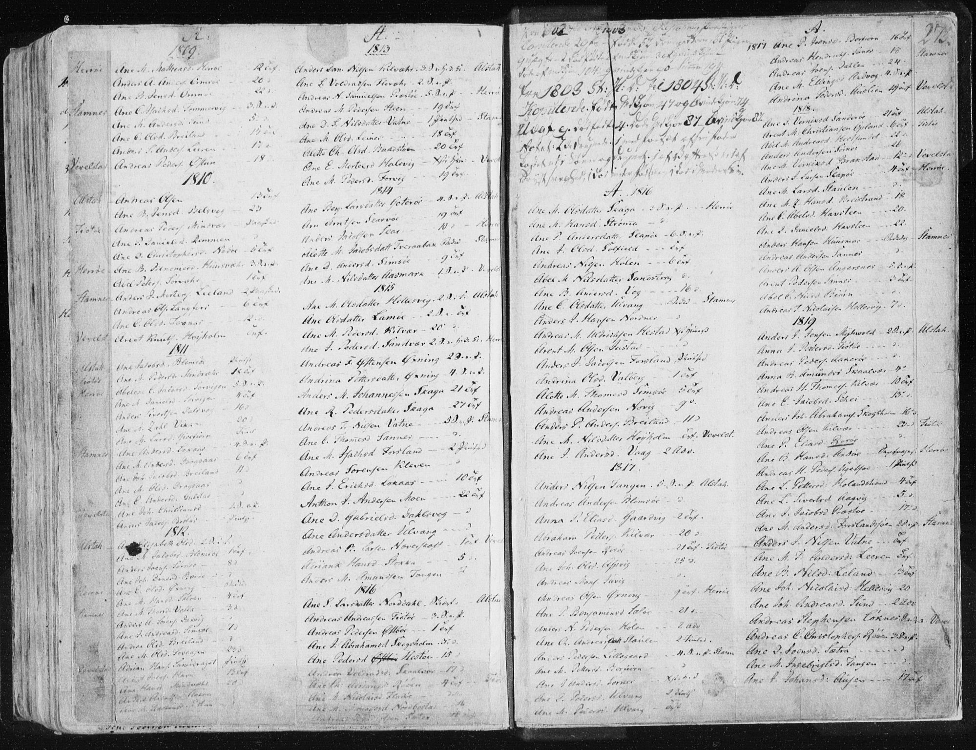 Ministerialprotokoller, klokkerbøker og fødselsregistre - Nordland, SAT/A-1459/830/L0444: Parish register (official) no. 830A08, 1801-1819, p. 275