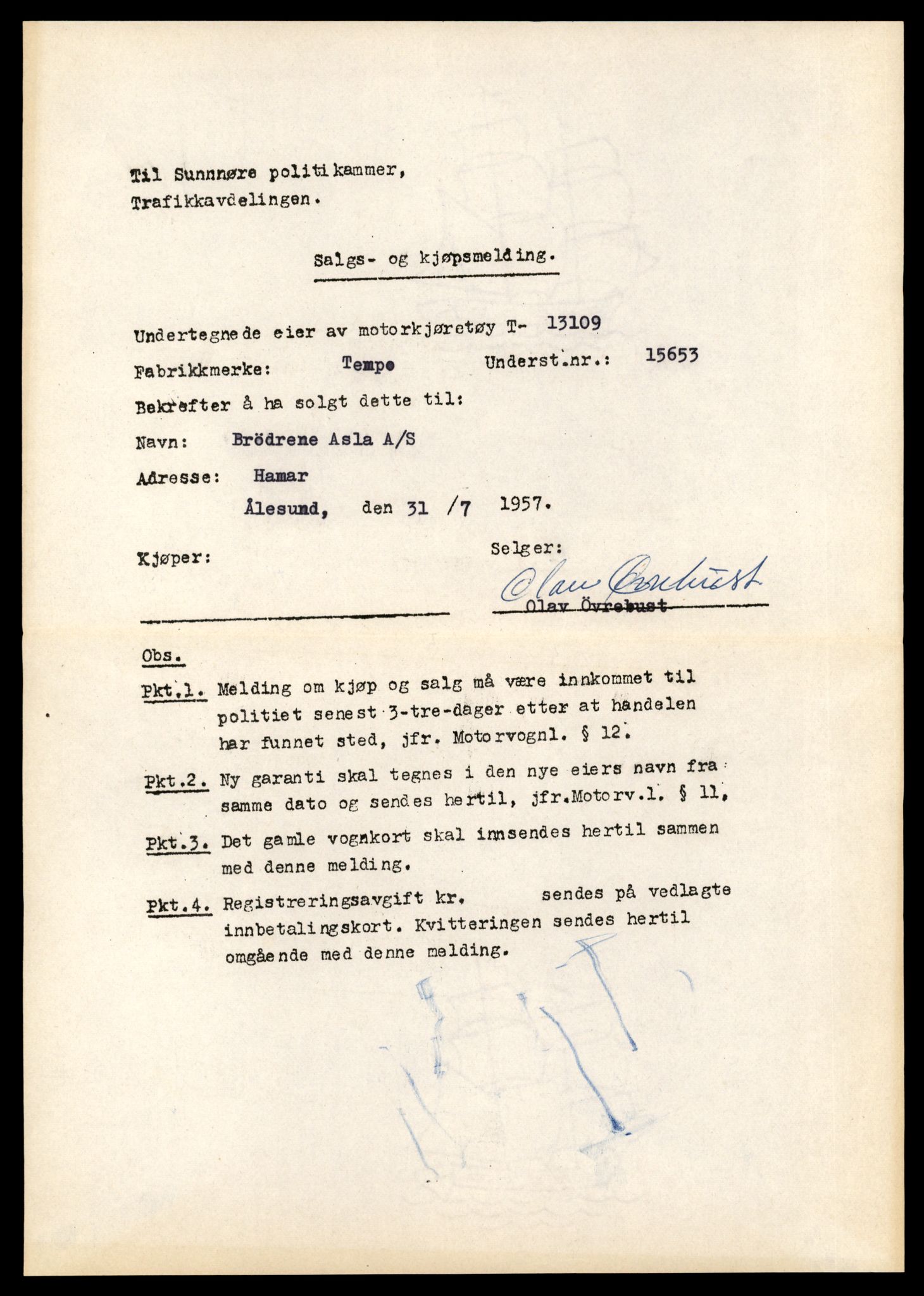 Møre og Romsdal vegkontor - Ålesund trafikkstasjon, AV/SAT-A-4099/F/Fe/L0037: Registreringskort for kjøretøy T 13031 - T 13179, 1927-1998, p. 1559