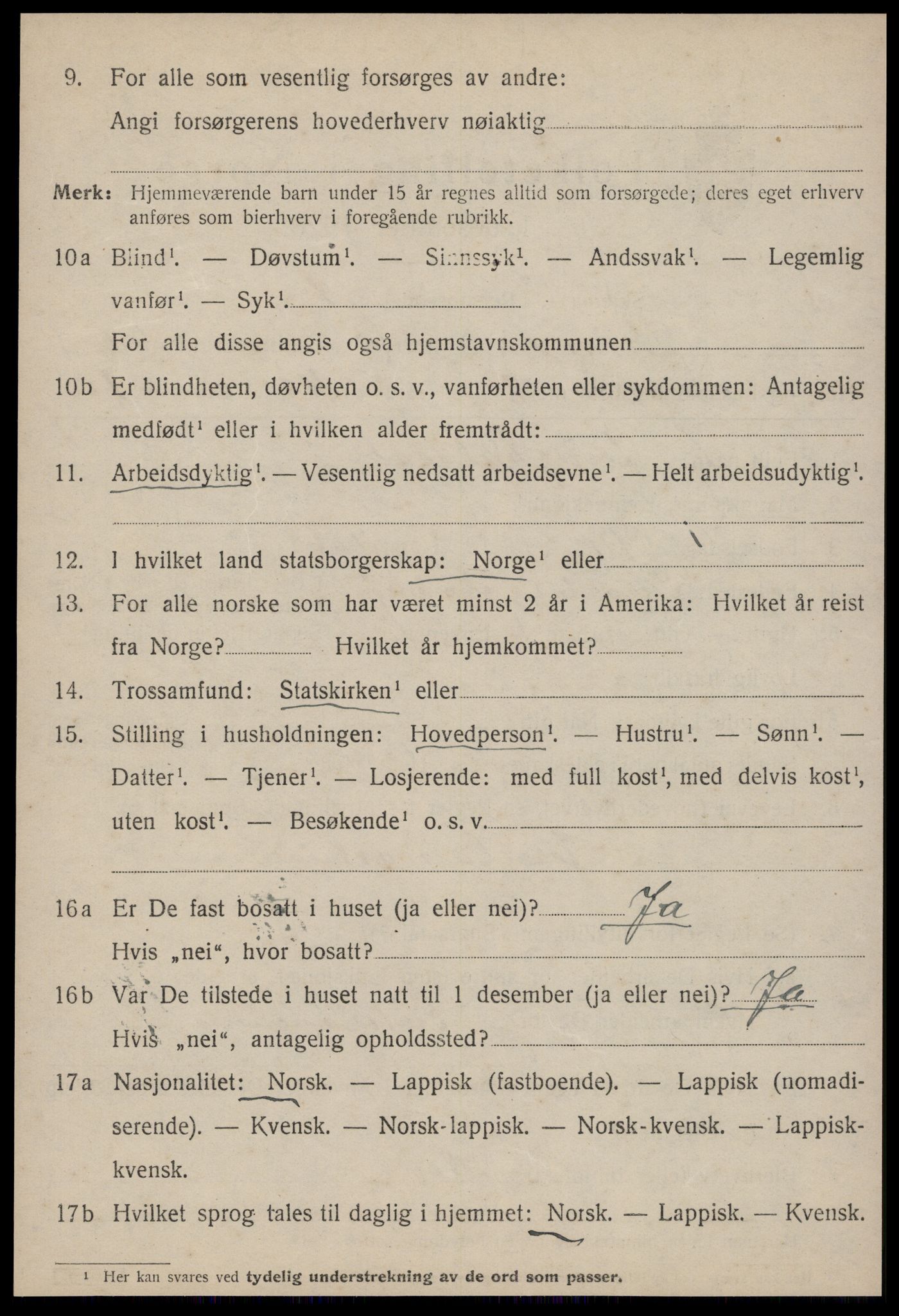 SAT, 1920 census for Strinda, 1920, p. 14457