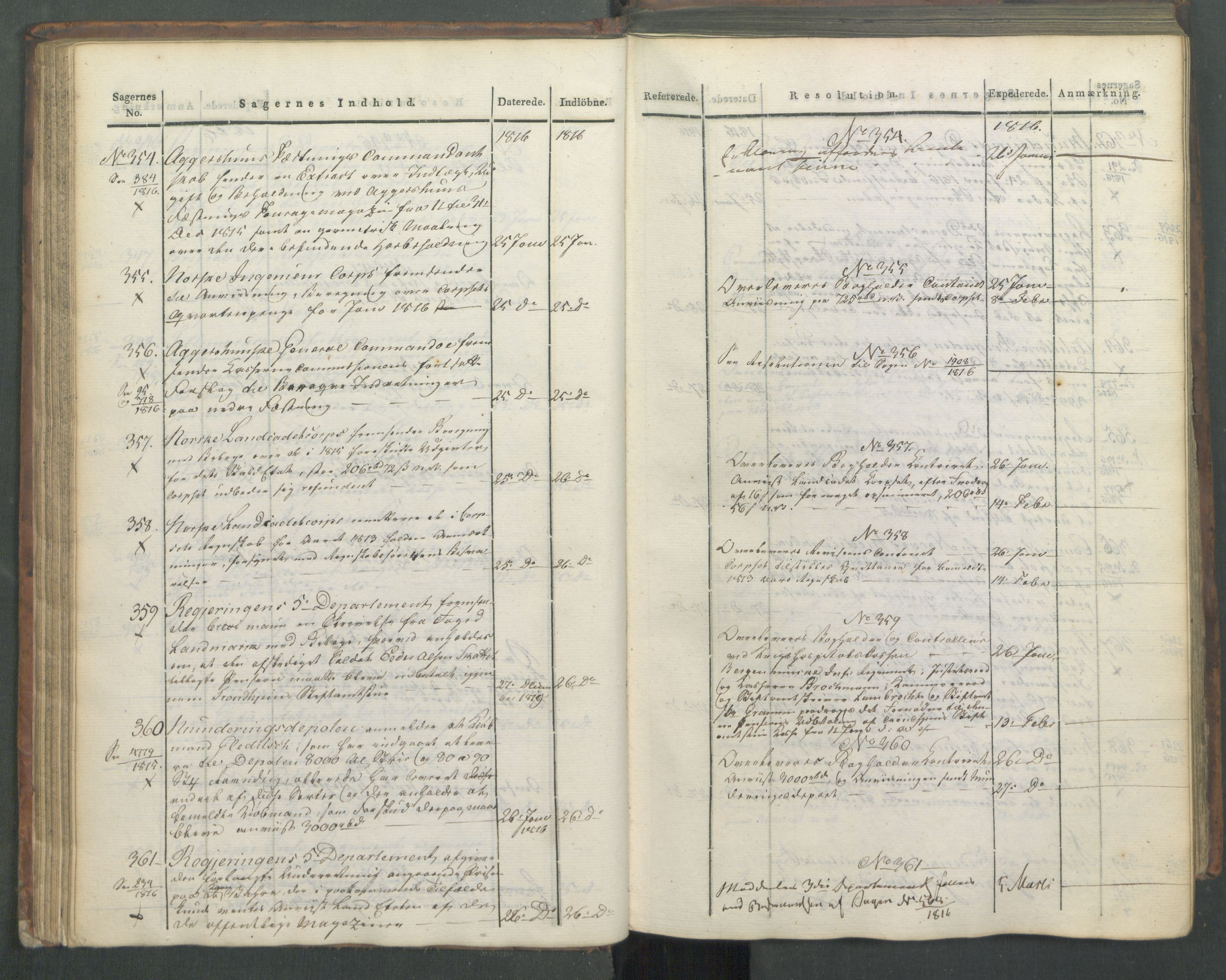 Armédepartementet, AV/RA-RAFA-3493/C/Ca/L0008: 6. Departements Journal, 1816