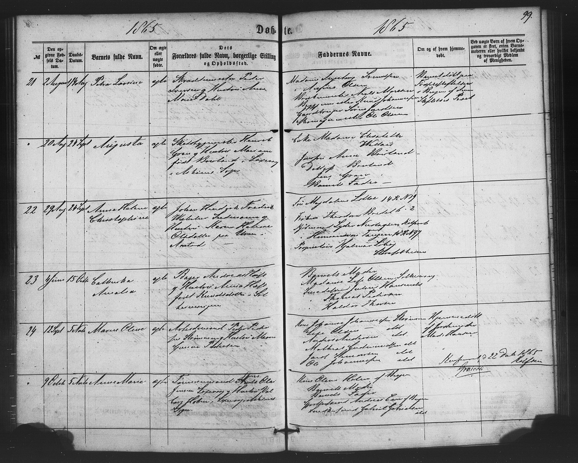 St. Jørgens hospital og Årstad sokneprestembete, AV/SAB-A-99934: Parish register (copy) no. A 3, 1863-1872, p. 99