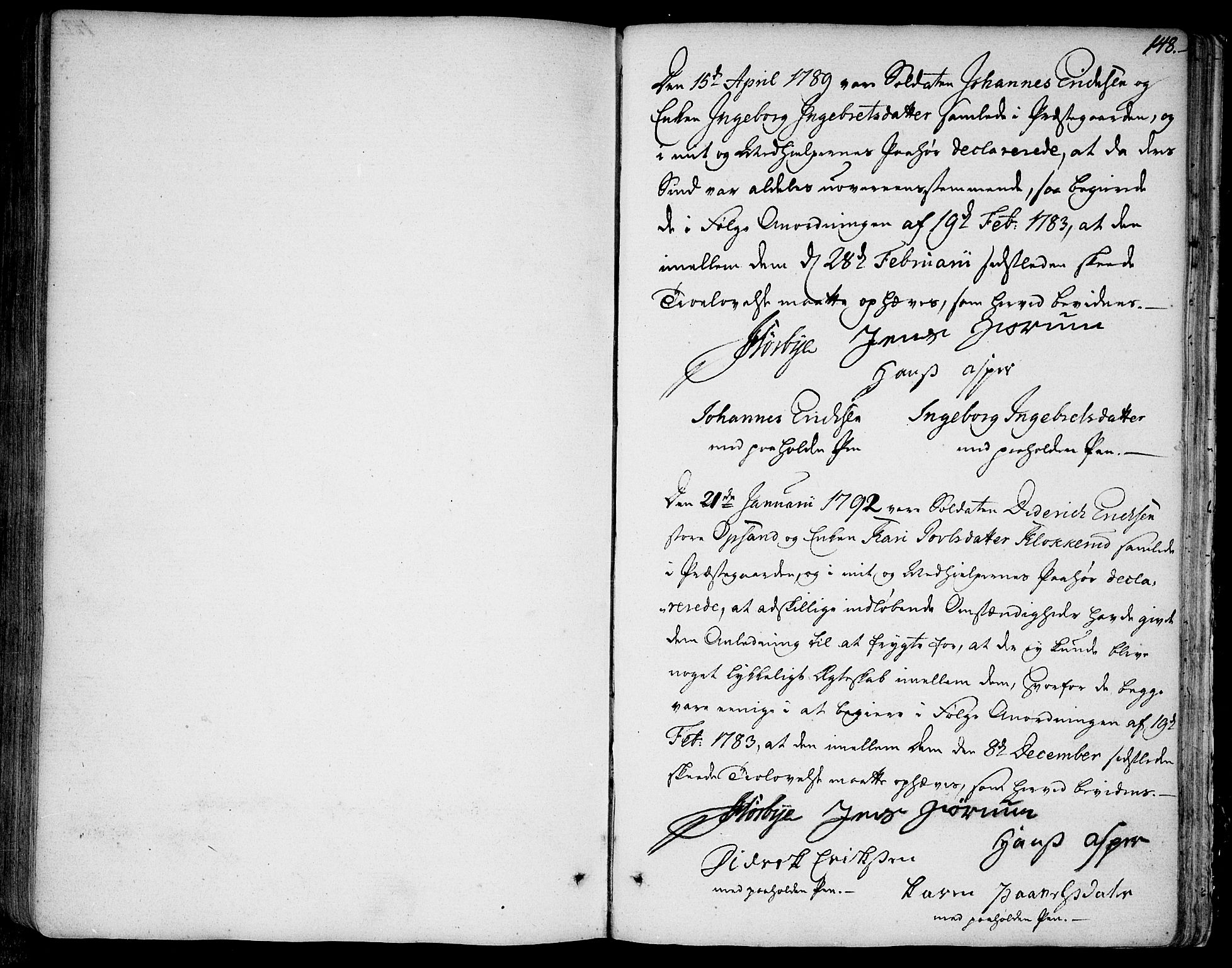 Kråkstad prestekontor Kirkebøker, SAO/A-10125a/F/Fa/L0002: Parish register (official) no. I 2, 1786-1814, p. 148