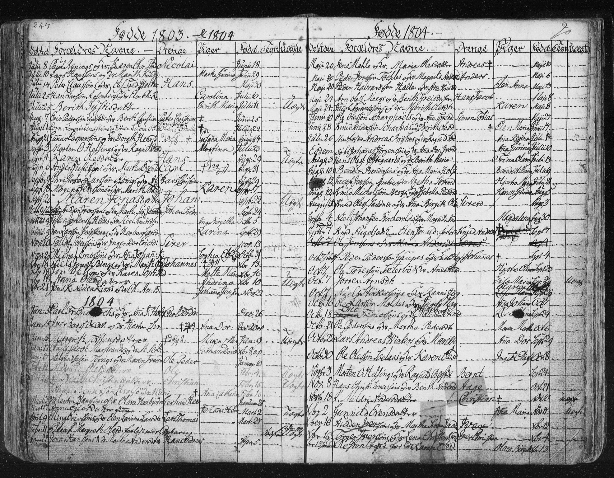 Ministerialprotokoller, klokkerbøker og fødselsregistre - Møre og Romsdal, AV/SAT-A-1454/572/L0841: Parish register (official) no. 572A04, 1784-1819, p. 247