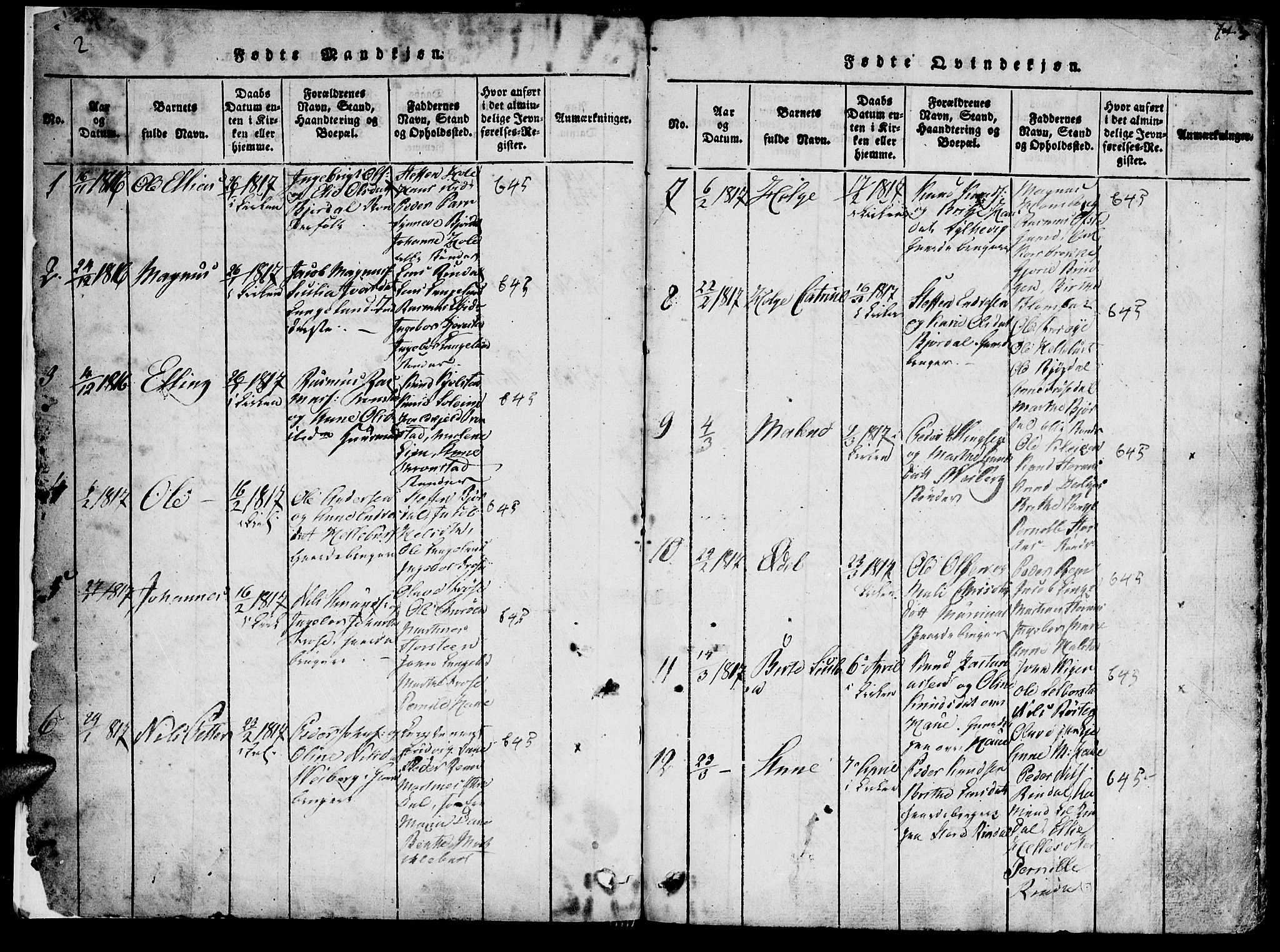 Ministerialprotokoller, klokkerbøker og fødselsregistre - Møre og Romsdal, SAT/A-1454/519/L0260: Parish register (copy) no. 519C01, 1817-1829, p. 2-3