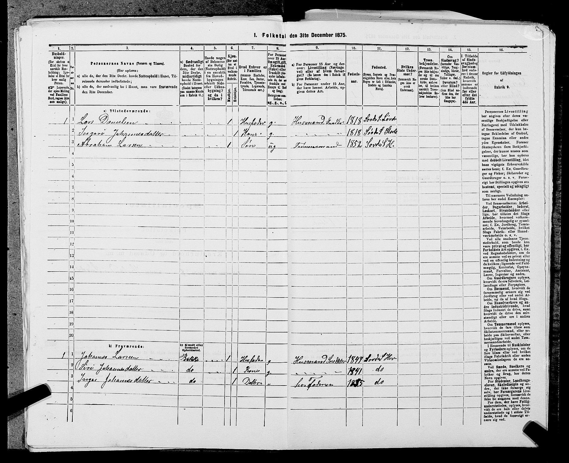 SAST, 1875 census for 1136P Sand, 1875, p. 1000