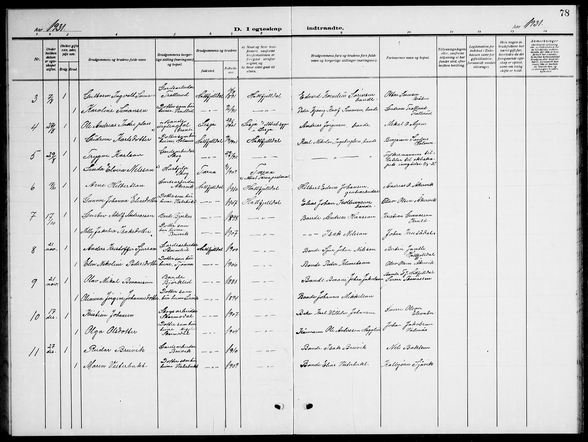 Ministerialprotokoller, klokkerbøker og fødselsregistre - Nordland, AV/SAT-A-1459/823/L0332: Parish register (copy) no. 823C04, 1907-1944, p. 78