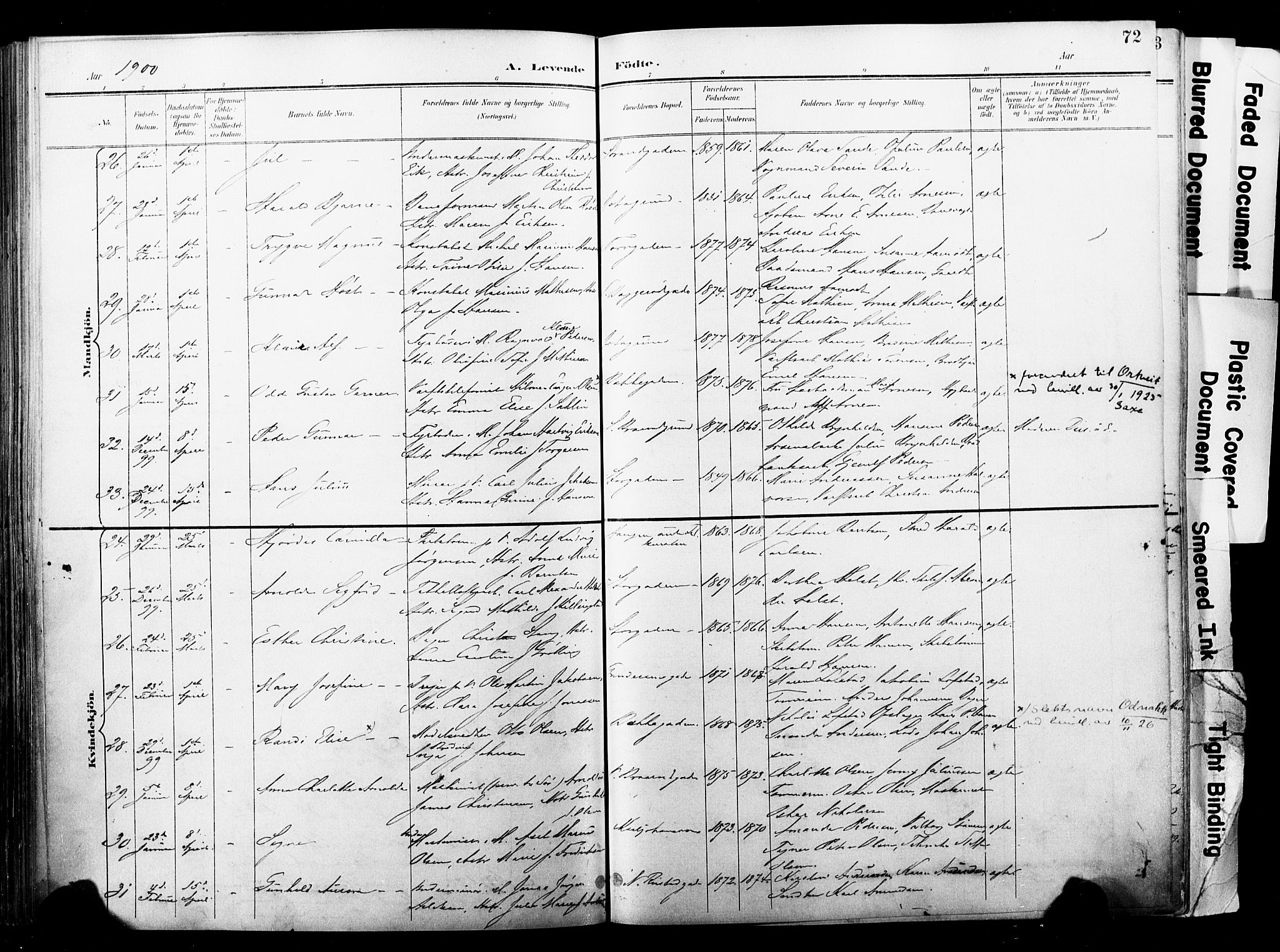 Horten kirkebøker, AV/SAKO-A-348/F/Fa/L0005: Parish register (official) no. 5, 1896-1904, p. 72