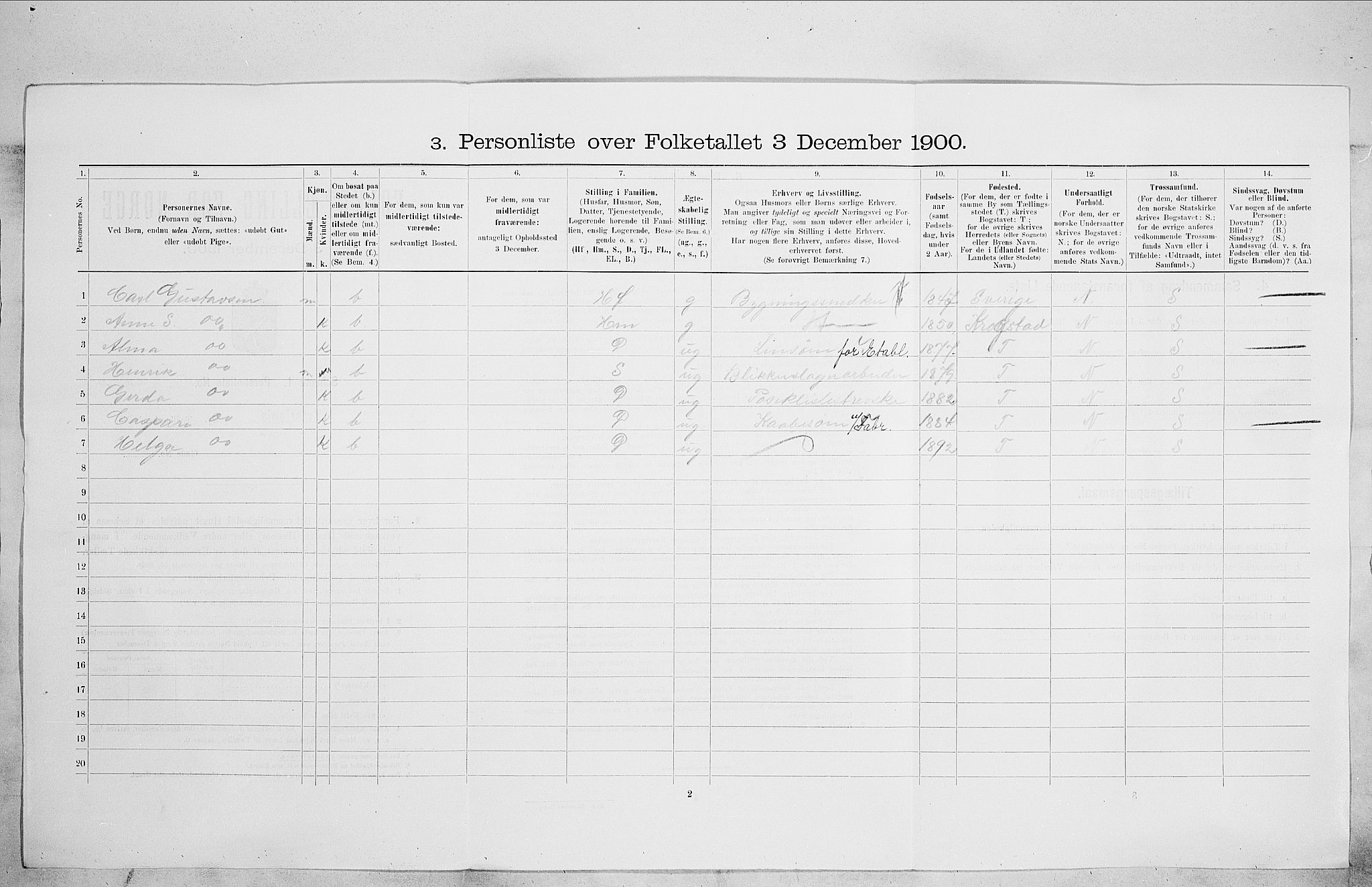 SAO, 1900 census for Kristiania, 1900, p. 65593