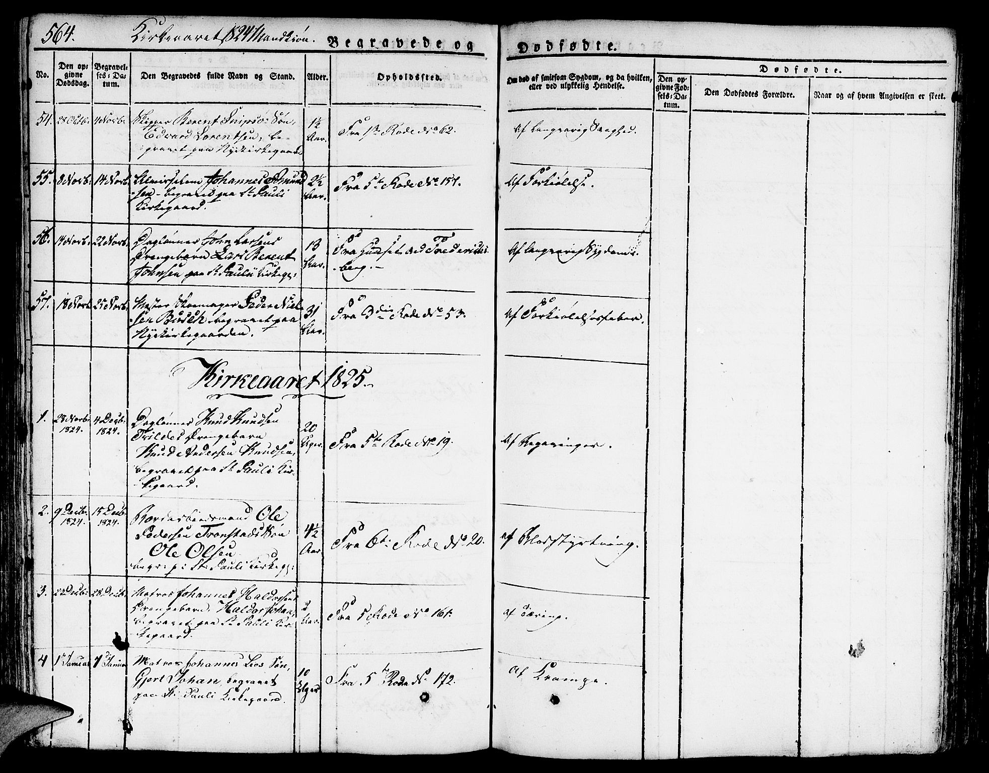 Nykirken Sokneprestembete, SAB/A-77101/H/Hab: Parish register (copy) no. A 5II, 1821-1843, p. 564