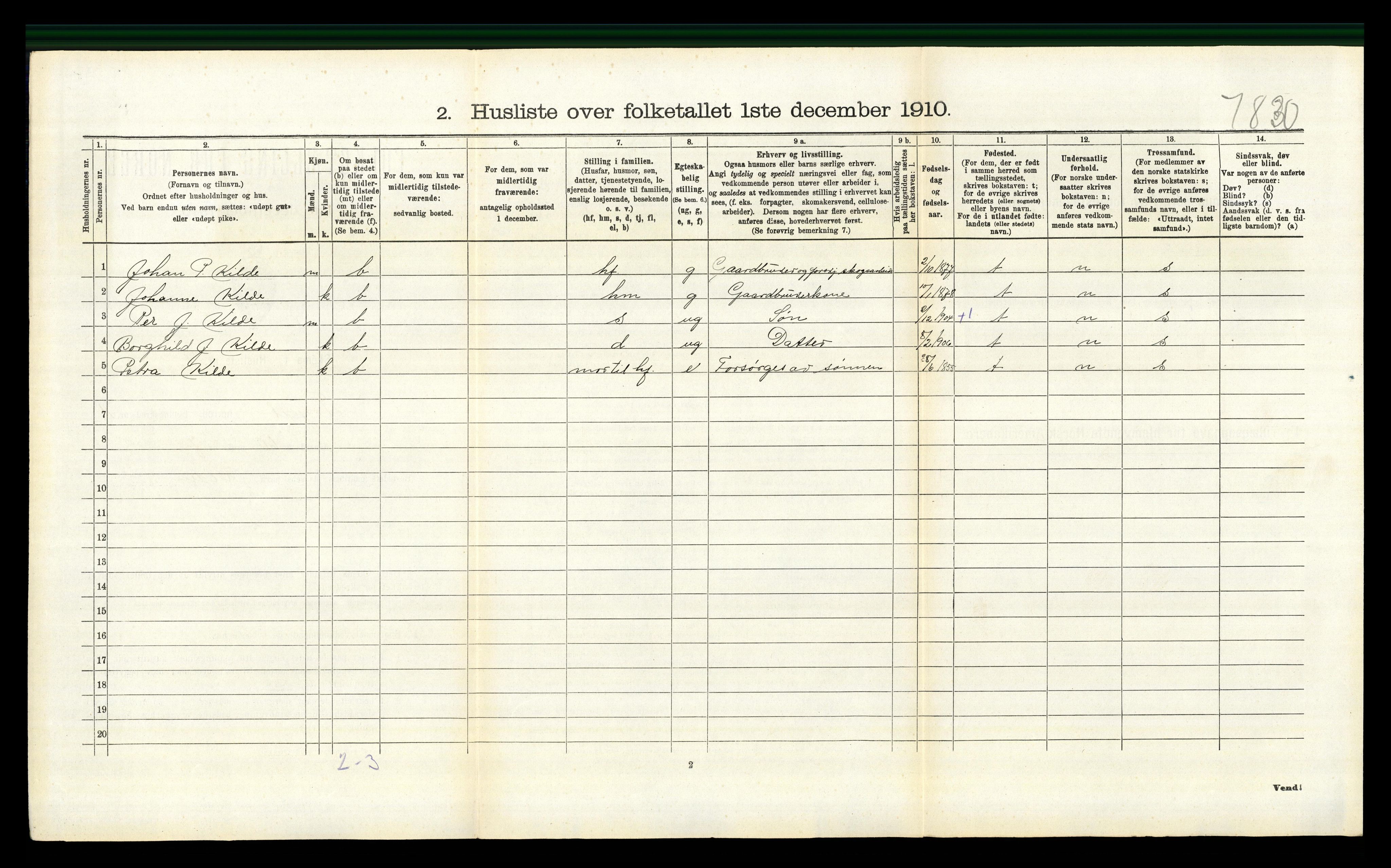 RA, 1910 census for Trysil, 1910, p. 1334