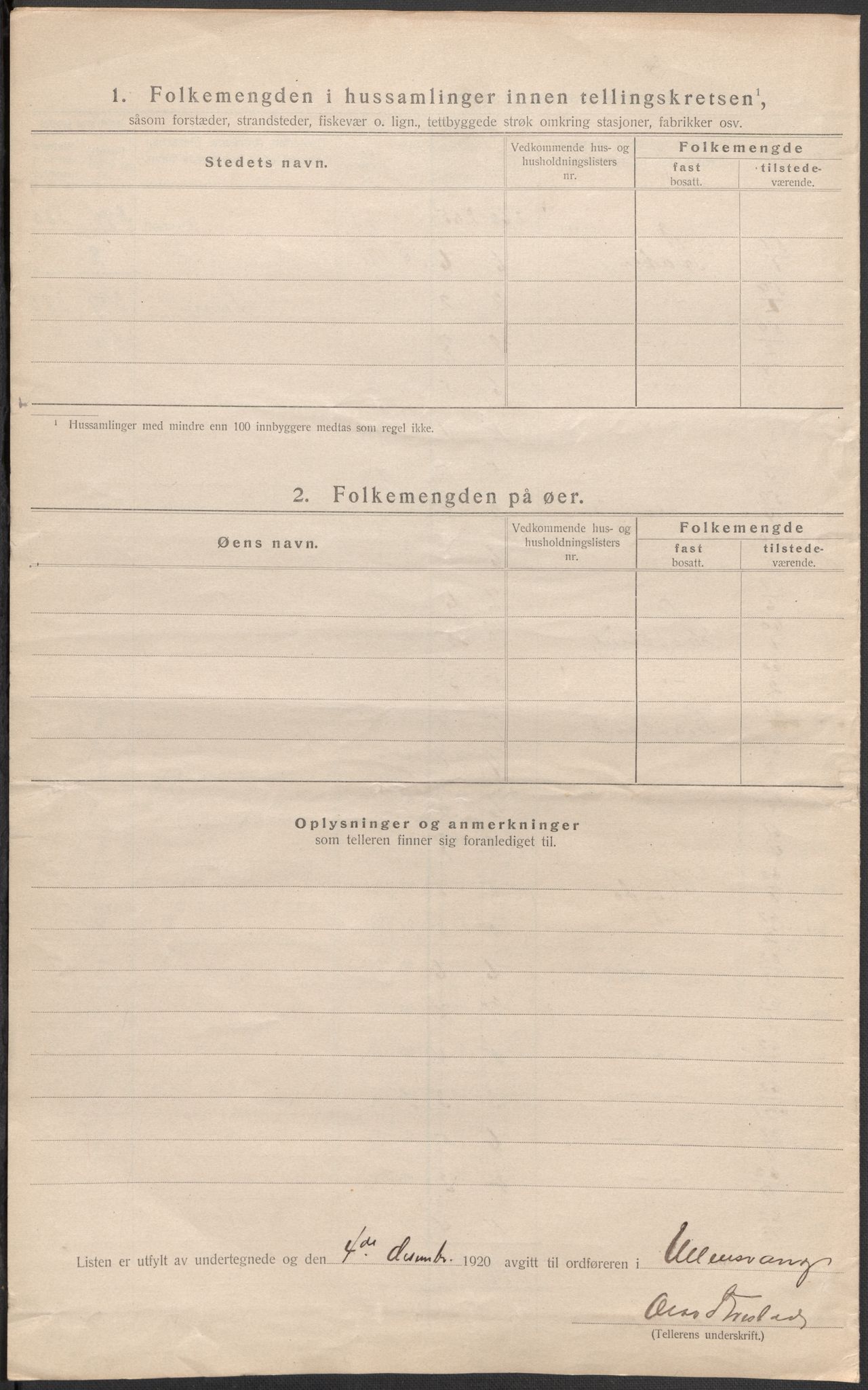 SAB, 1920 census for Ullensvang, 1920, p. 10