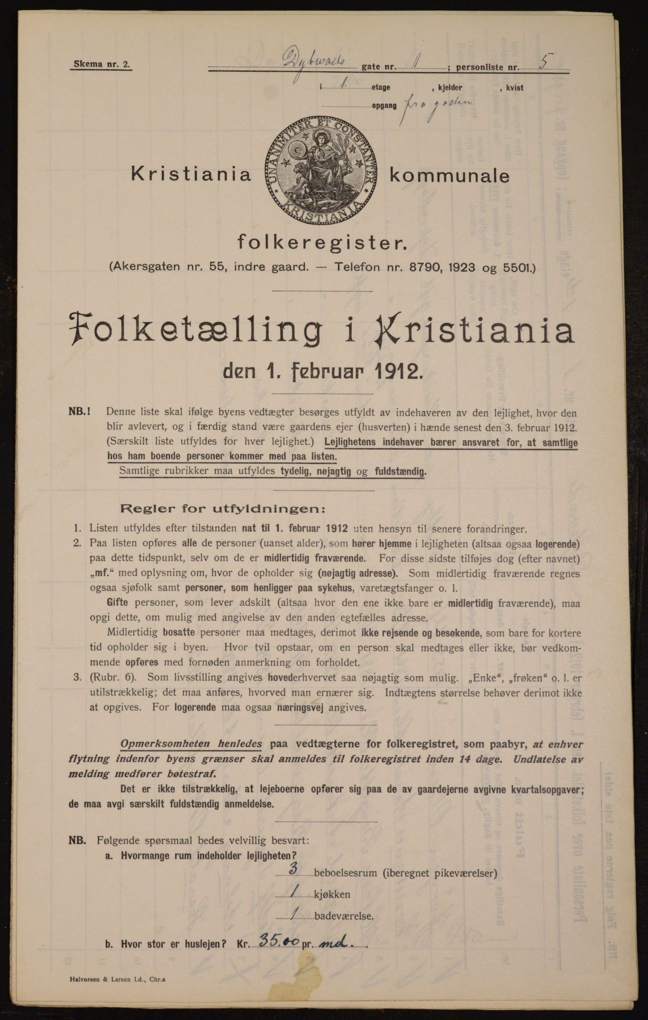 OBA, Municipal Census 1912 for Kristiania, 1912, p. 17372