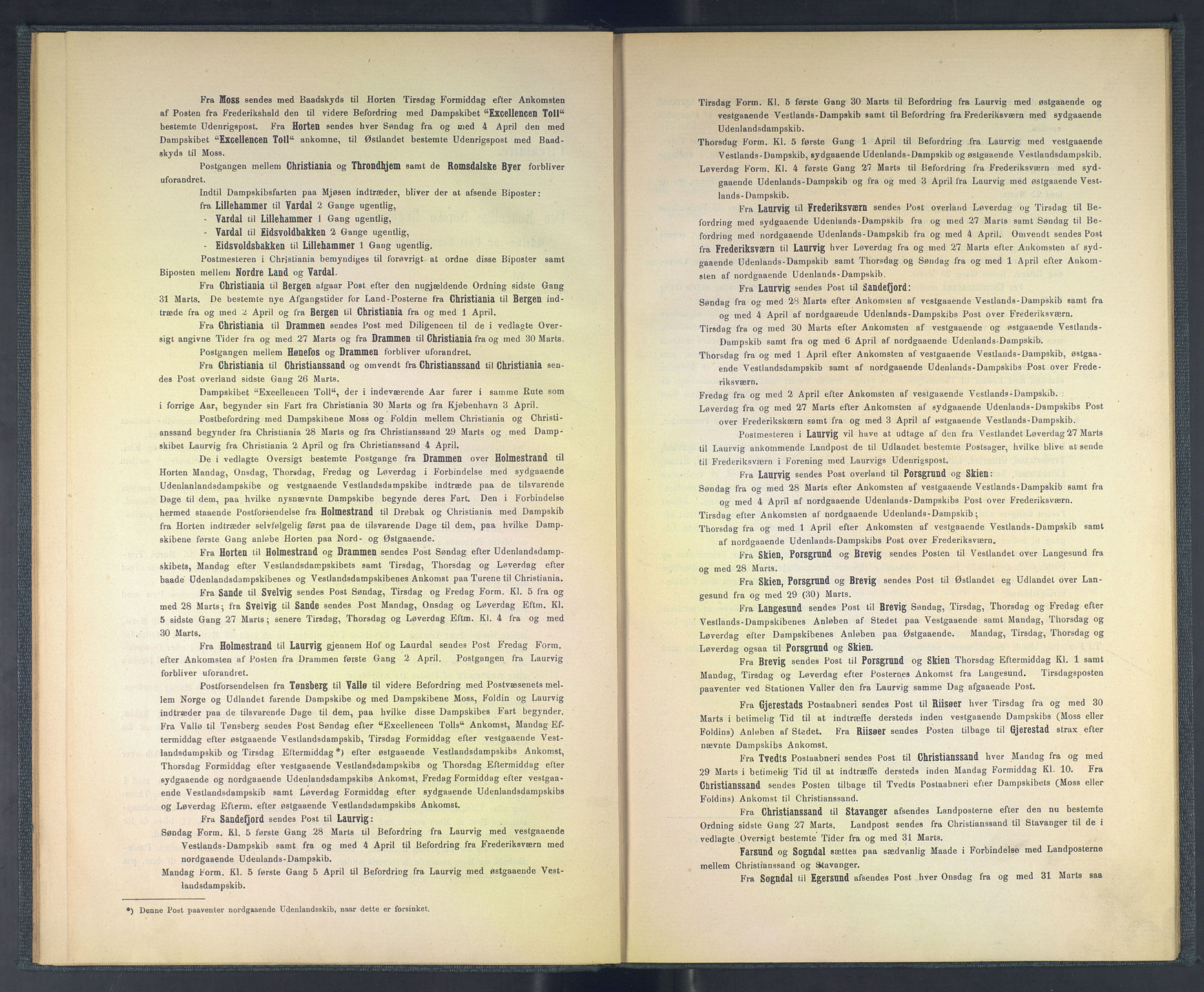 Norges Postmuseums bibliotek, NOPO/-/-/-: Sirkulærer fra Den Kongelige Norske Regjerings Marine- og Postdepartement, 1869